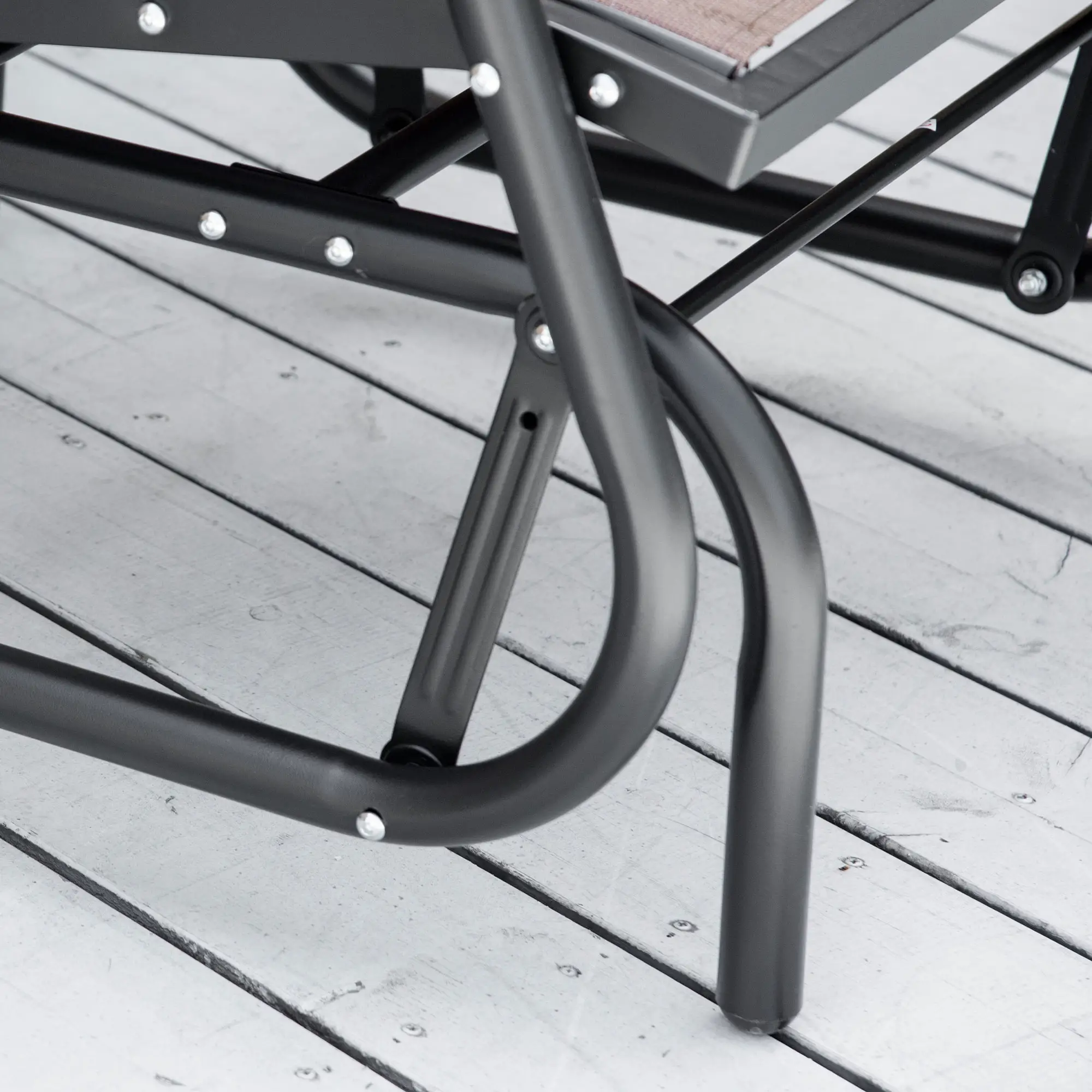 Patio Glider, Breathable Mesh Seat, Metal Frame Swing Chair, Brown - Image 10