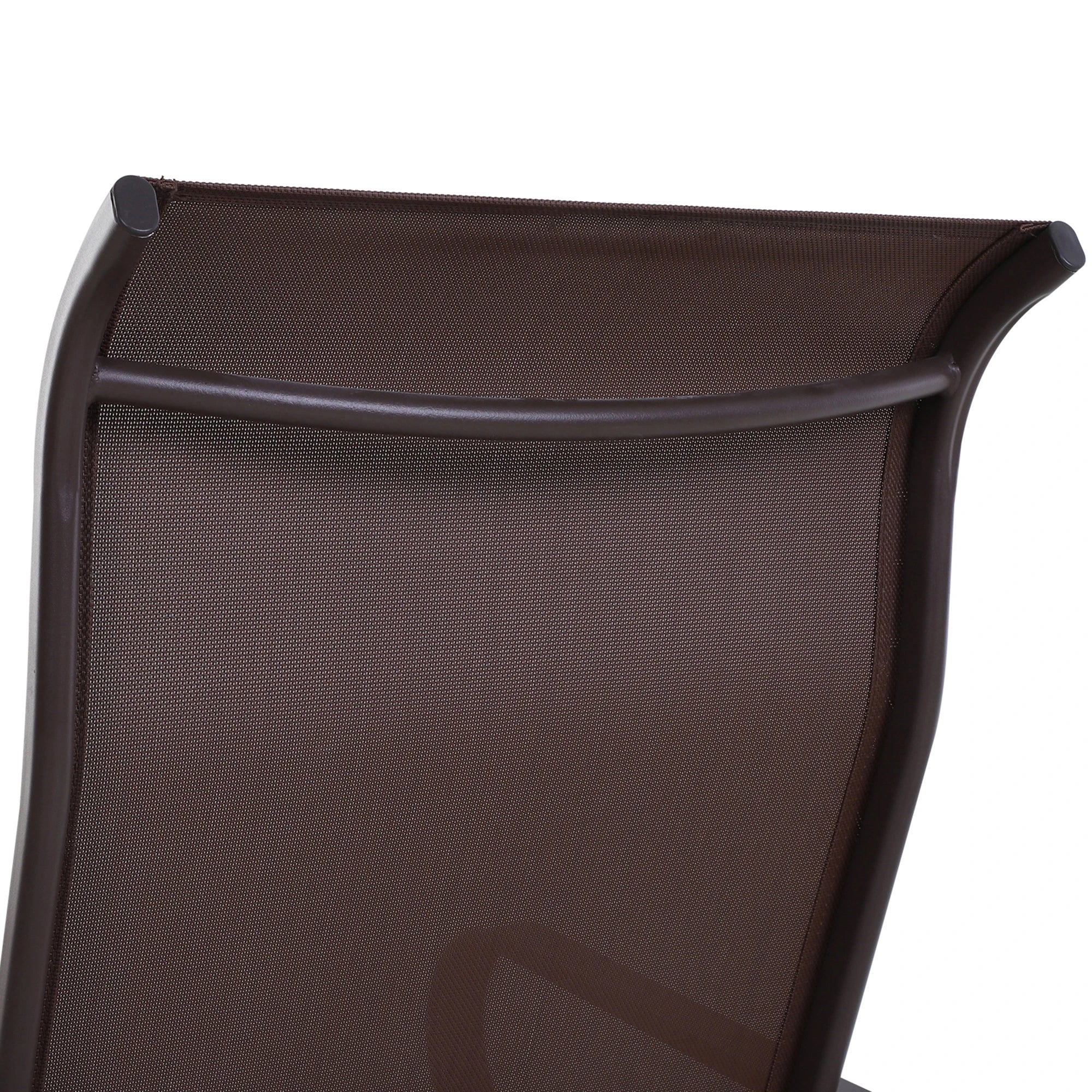 Patio Glider with Mesh Fabric, Outdoor Rocking Chair, Brown - Image 8