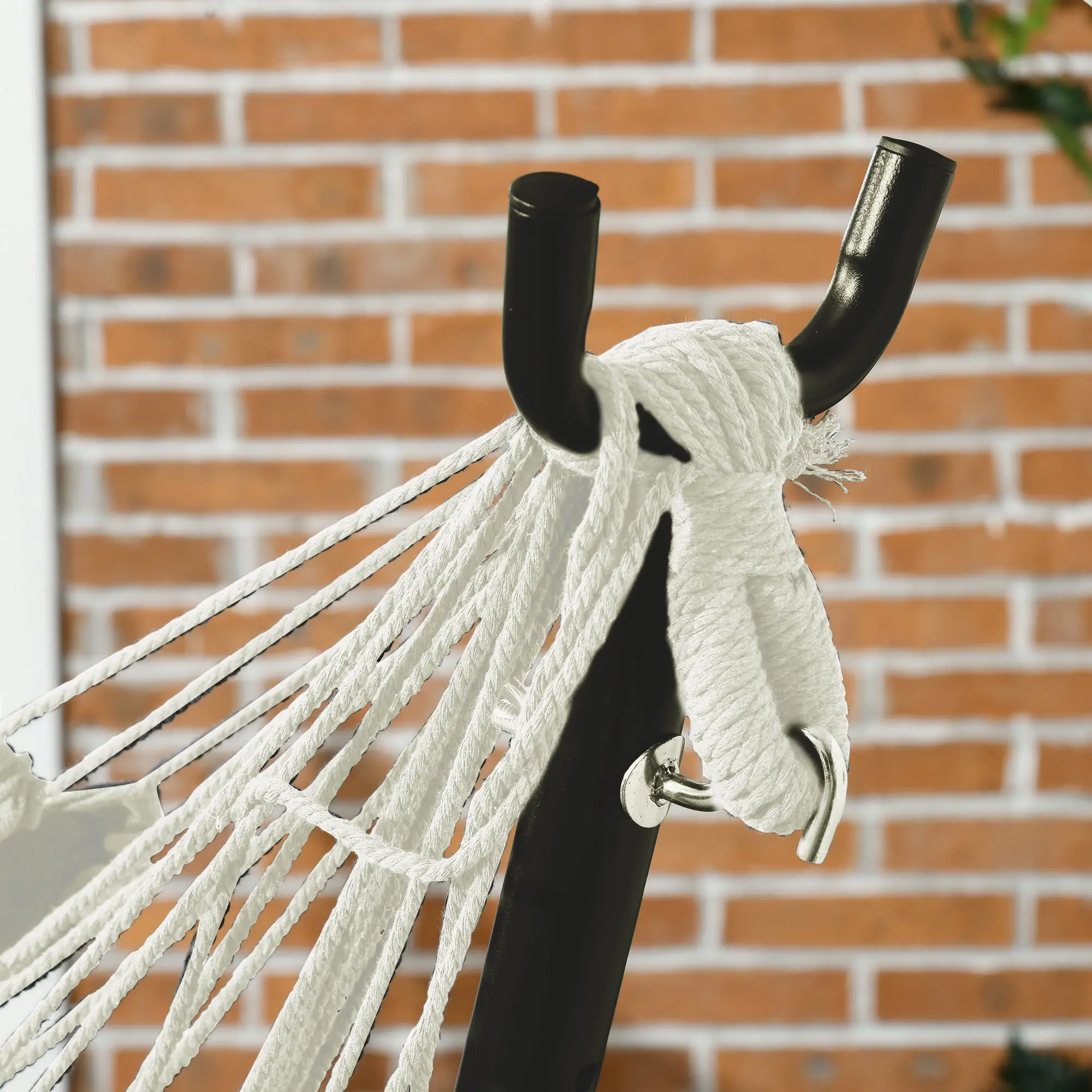 Patio Hammock Chair With Stand, Outdoor Swing, Cream - Image 7