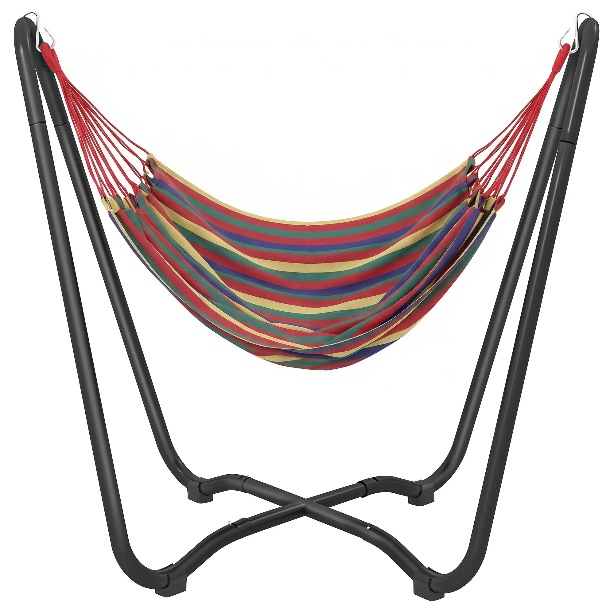 Patio Hammock With Stand, Fabric Outdoor Bed, Multi-Colored - Image 11