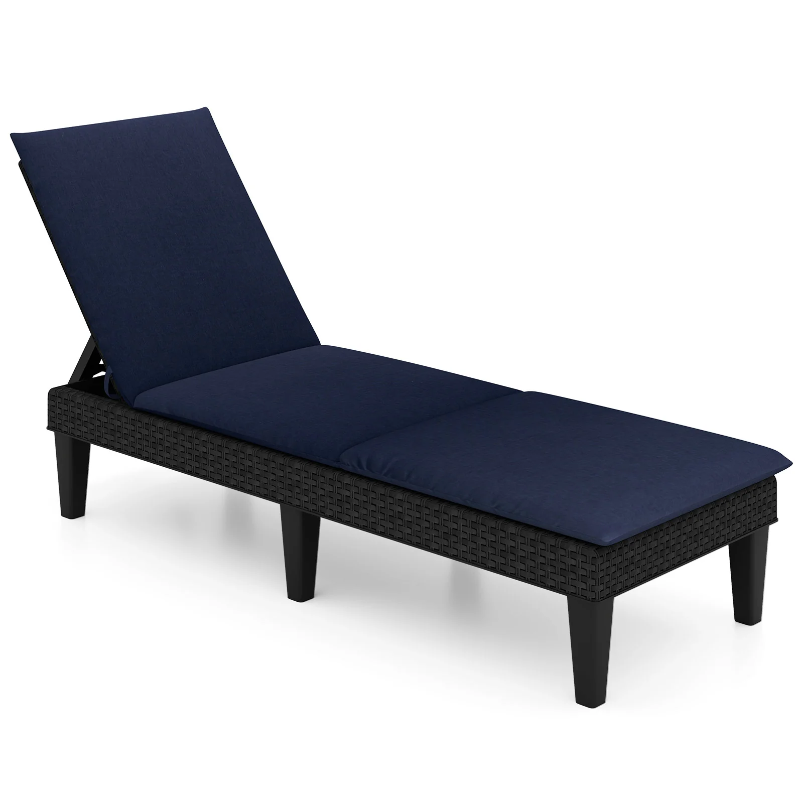Patio Lounge Chair, 3-Position Adjustable, Blue