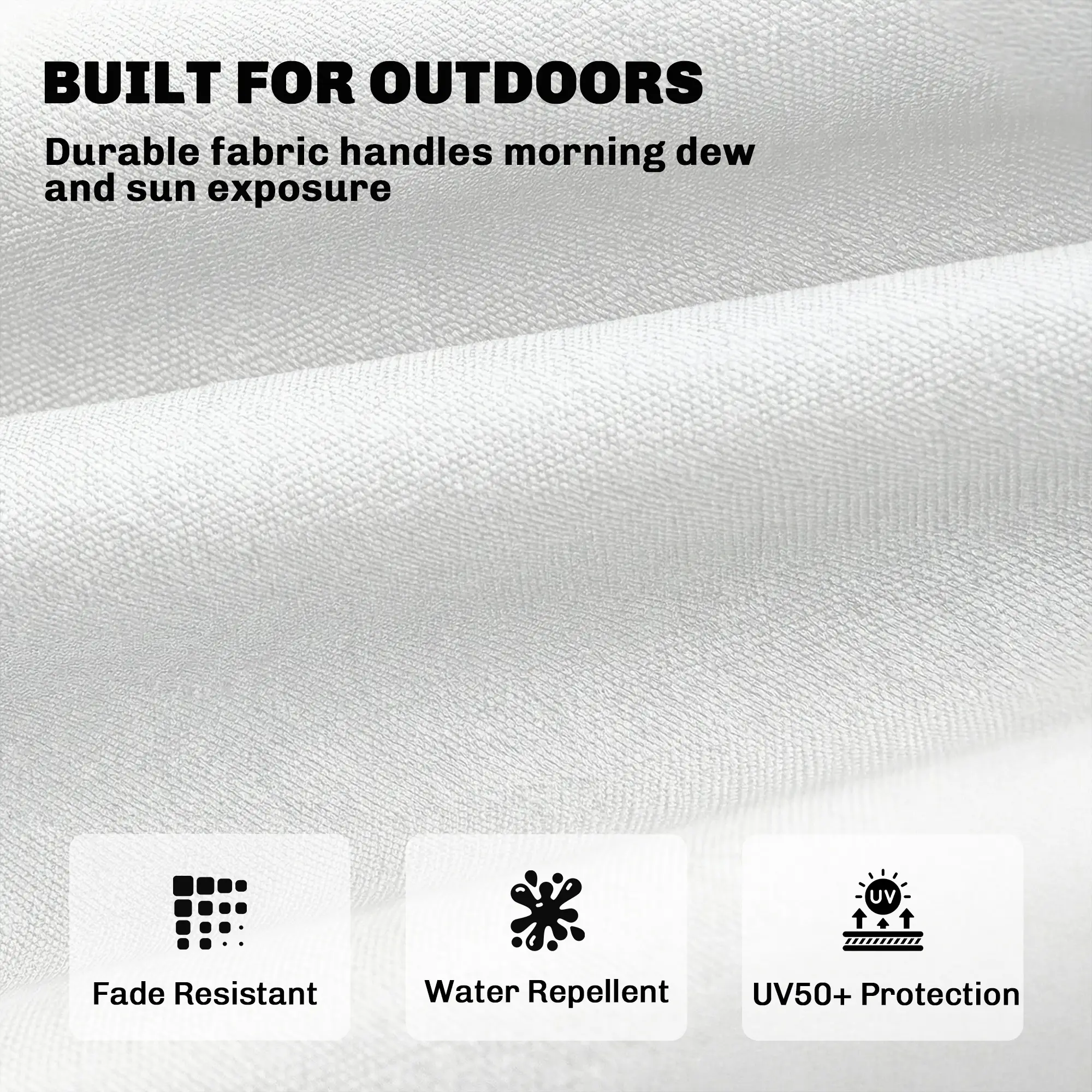 Patio Lounge Chair Cushion, UV50+ With Straps, 78 x 25.6 inch, Cream White - Image 6