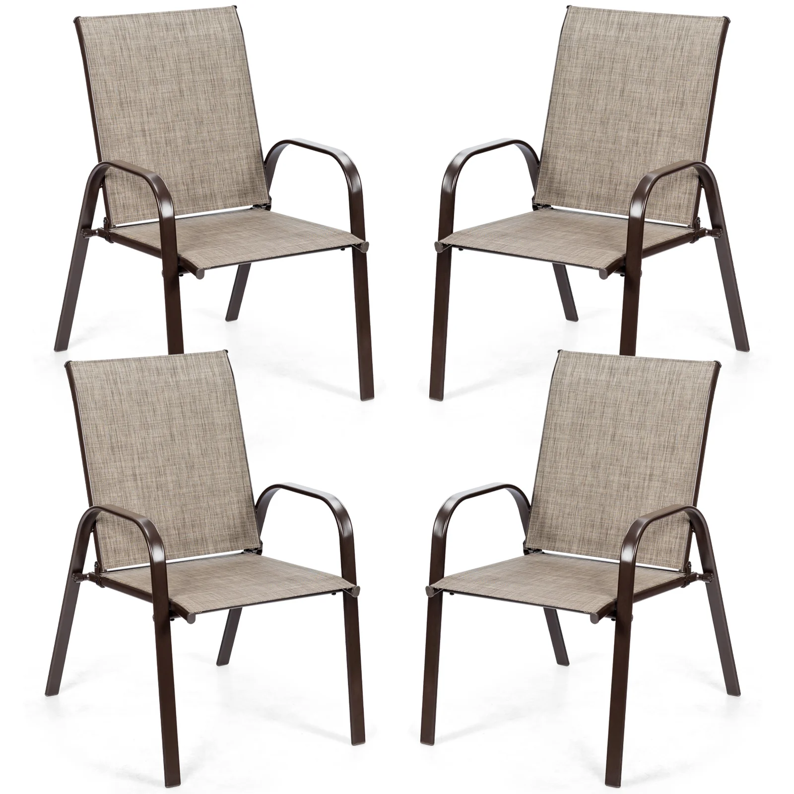 Patio Outdoor Dining Chair, 2 Pieces, Gray - Image 9