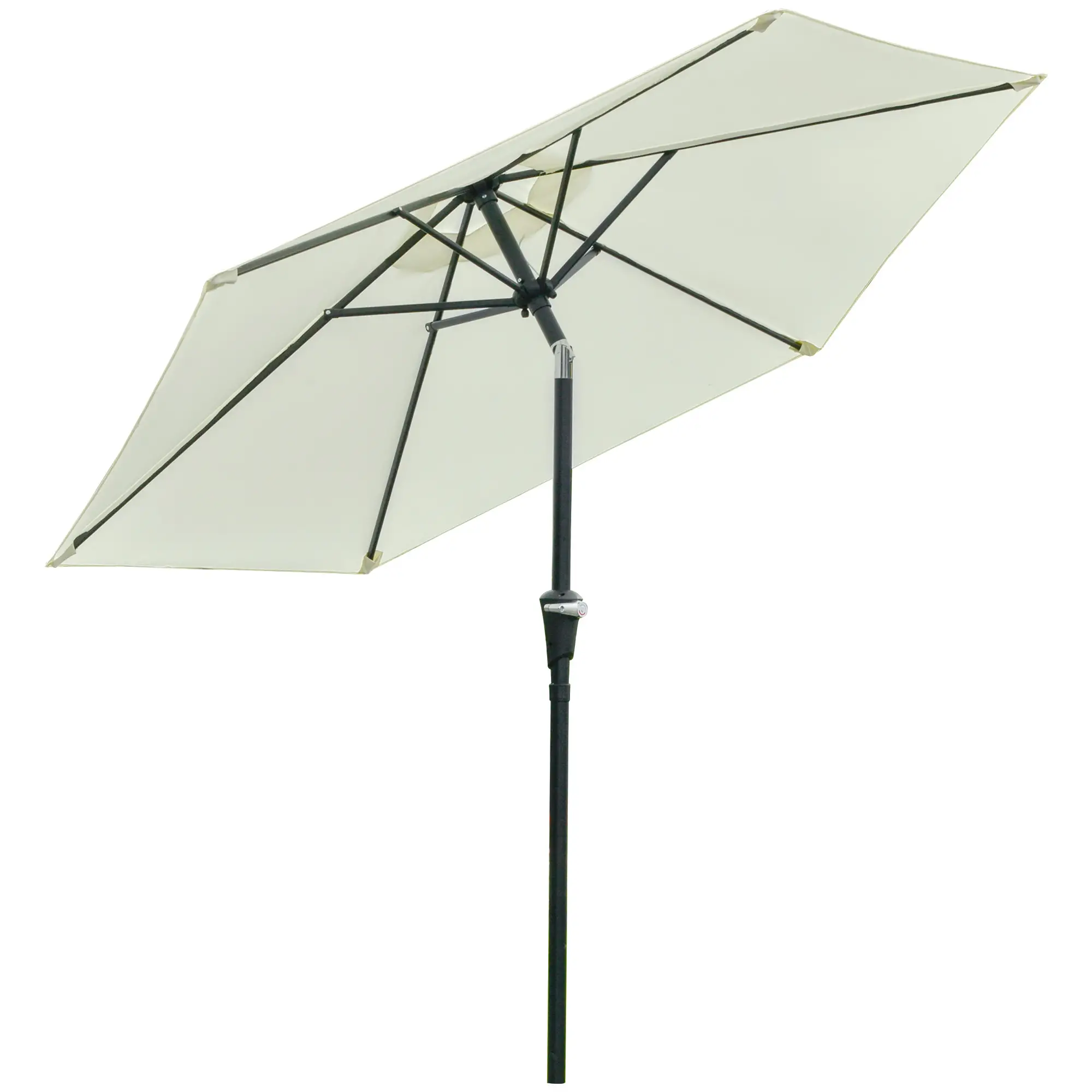 Patio Sun Umbrella, 6 Ribs, Cream White - Image 10