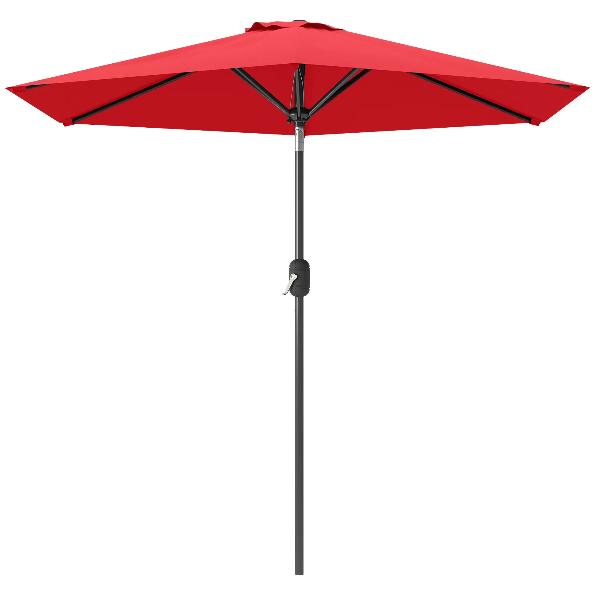 Patio Sun Umbrella, 6 Ribs, Wine Red