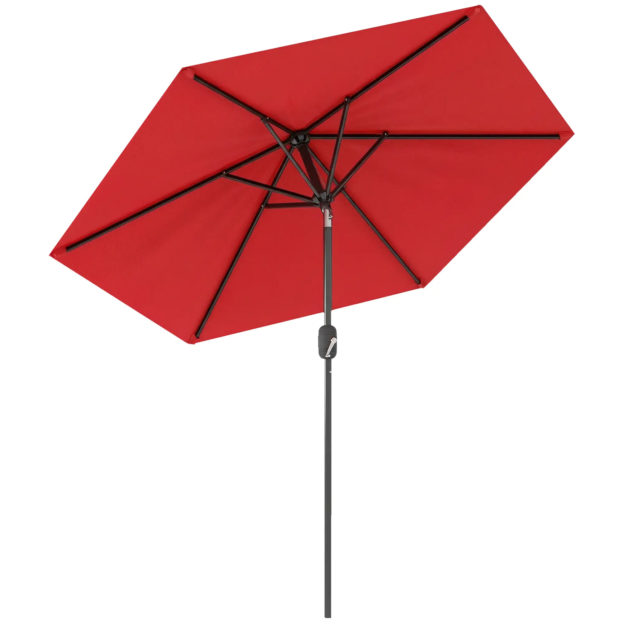 Patio Sun Umbrella, 6 Ribs, Wine Red - Image 11