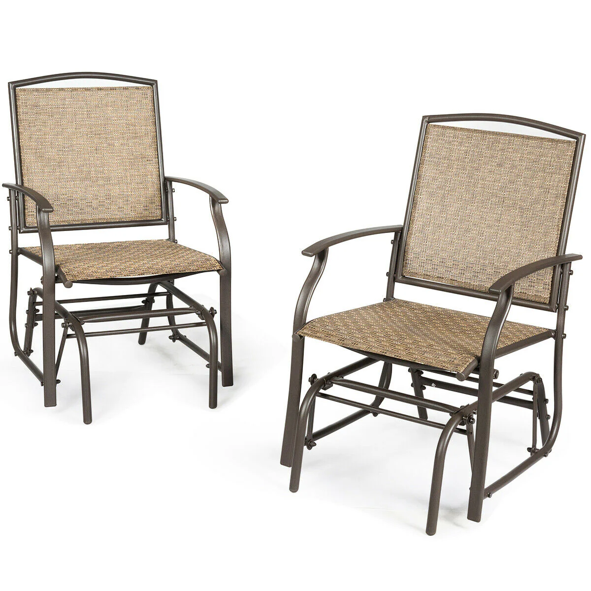 Patio Swing Glider Chair, Single Seating, Natural - Image 5