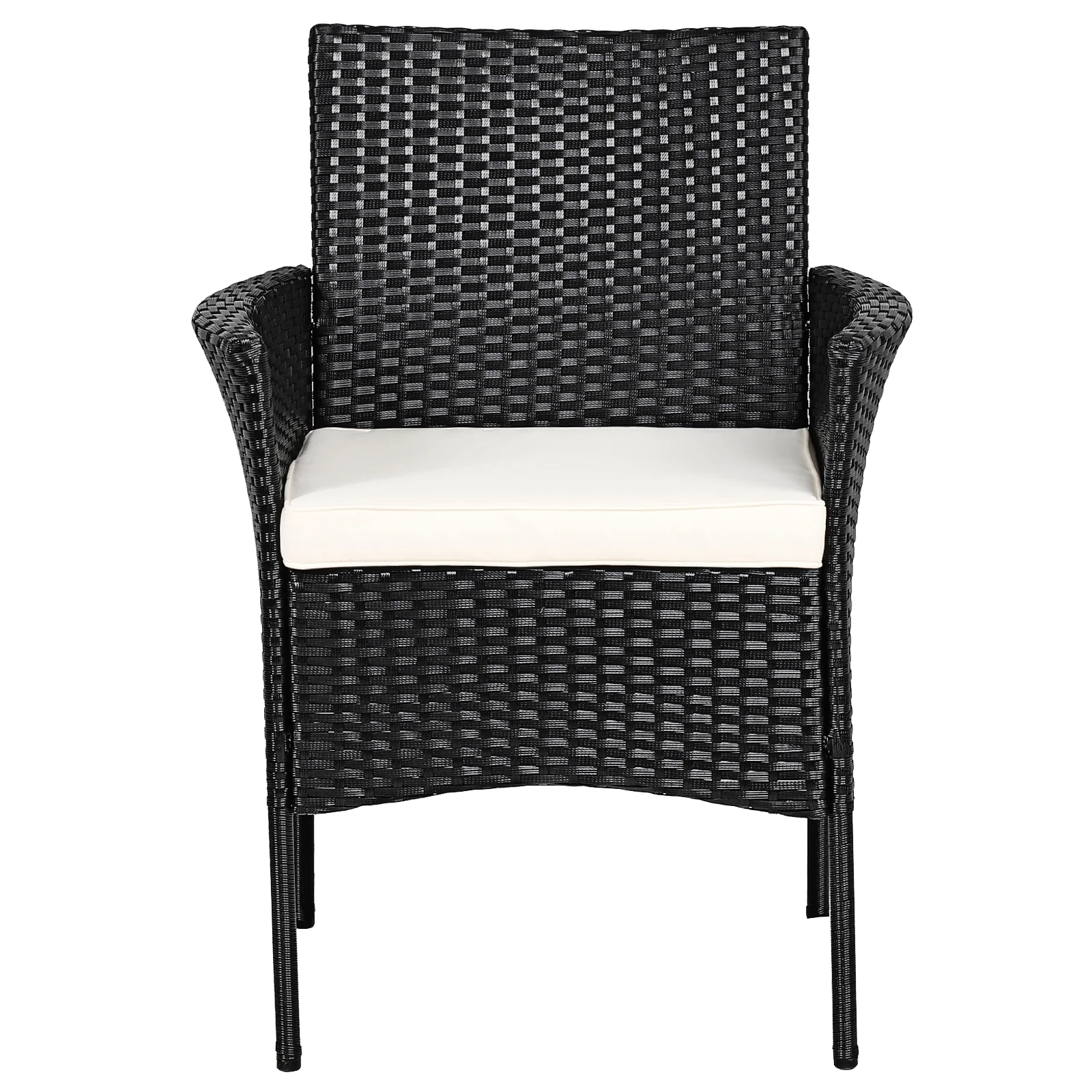 Patio Wicker Chairs, 2 Pieces, With Cozy Seat Cushions, Black - Image 9
