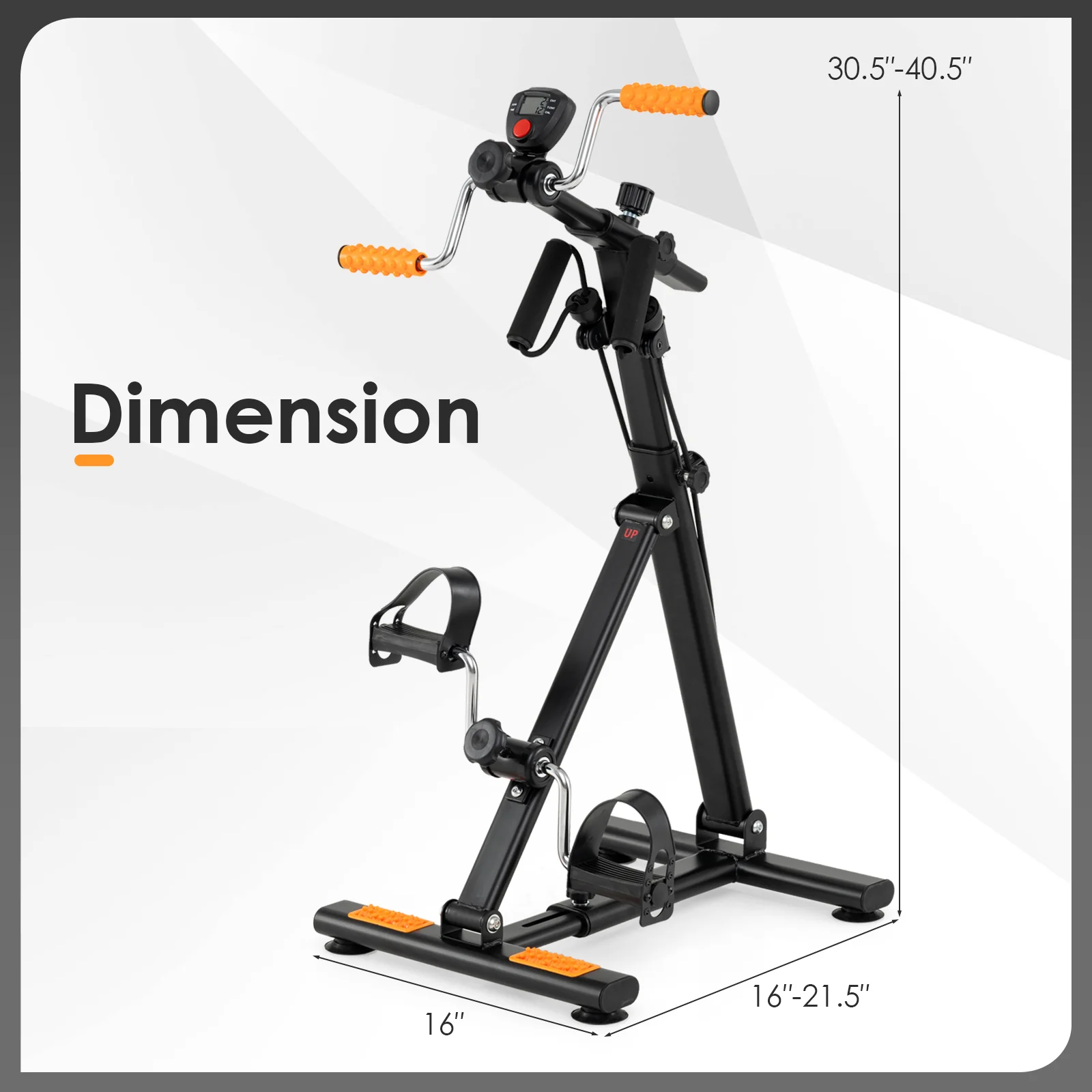 Pedal Exerciser, Adjustable Resistance, Arm Leg Workout, Orange - Image 5