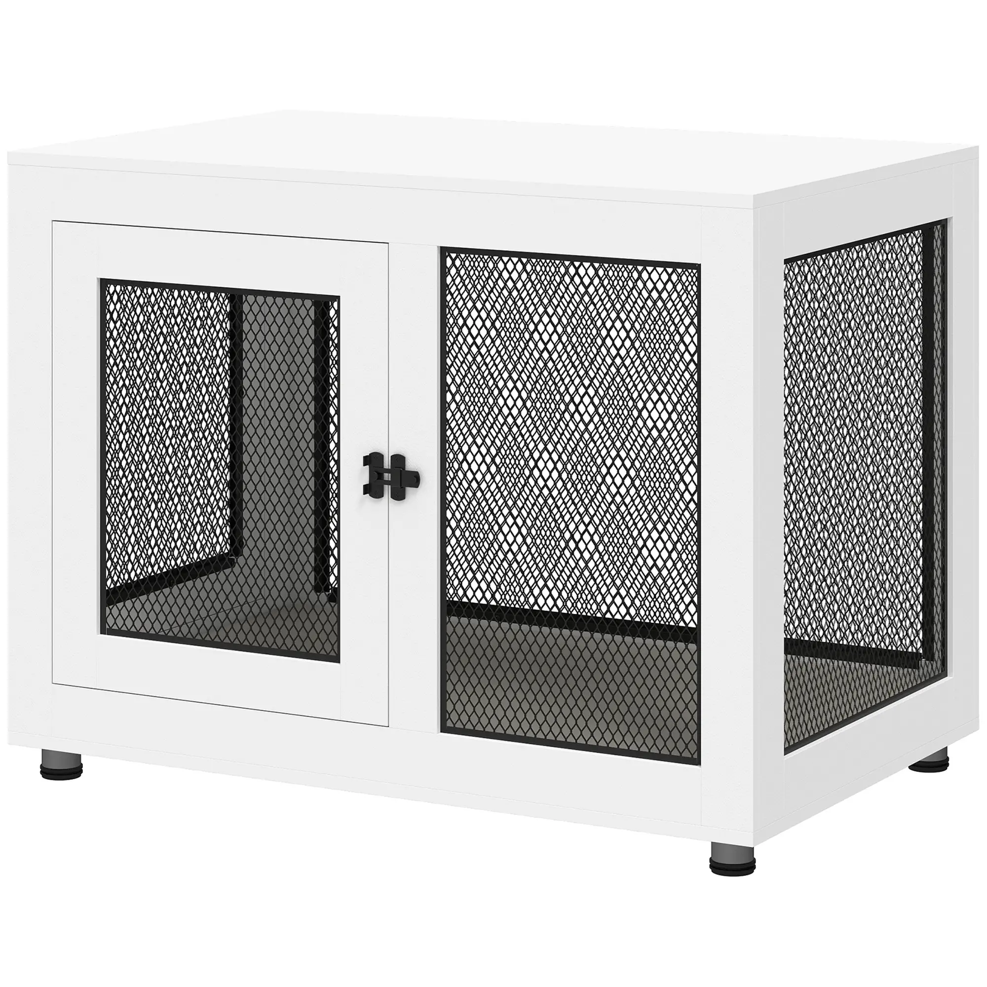 Pet Crate End Table, Water-resistant Cushion, Large Medium Dogs, White - Image 11