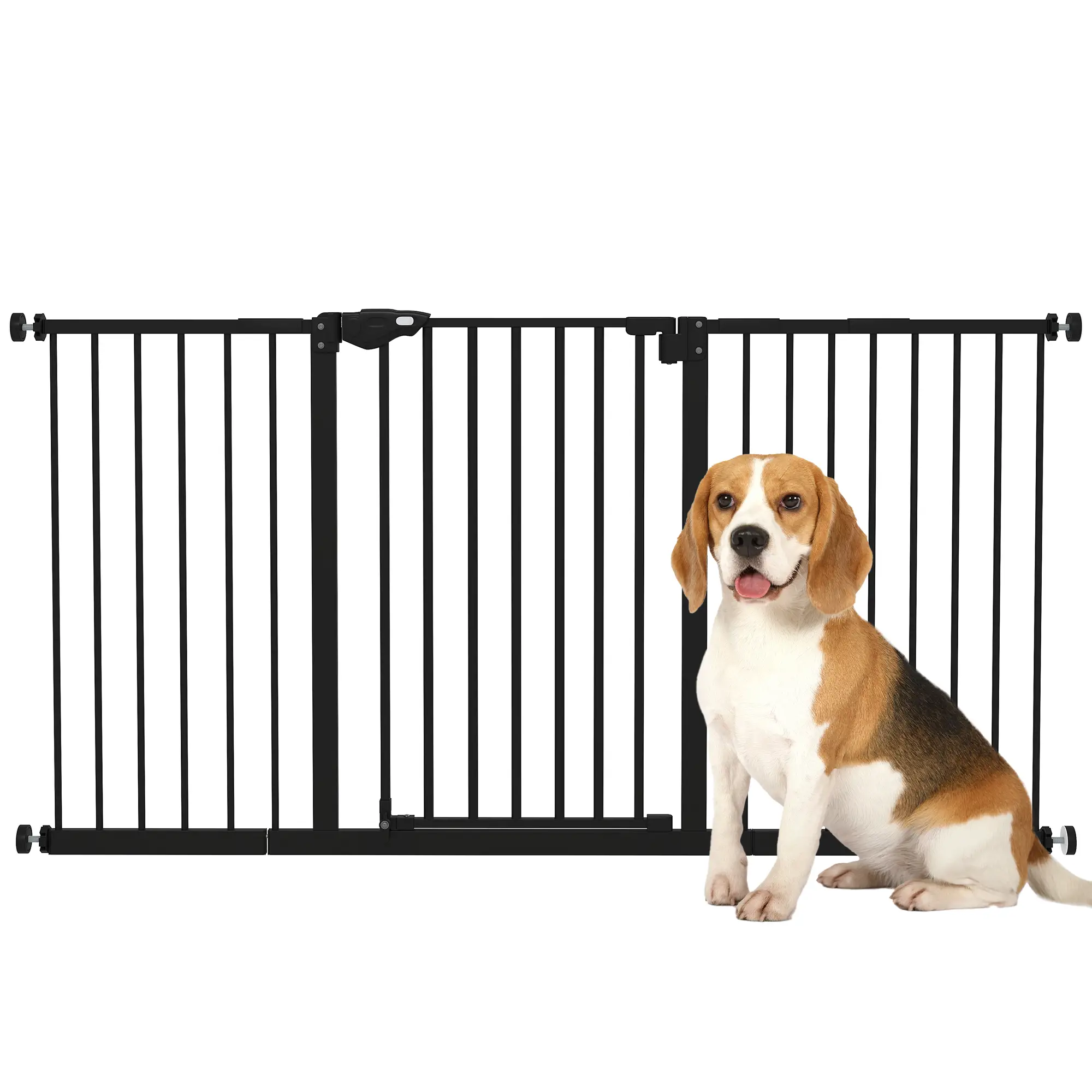 Pet Gate with Door, 30 Inch Tall, Includes Extensions Kit, Black - Image 11