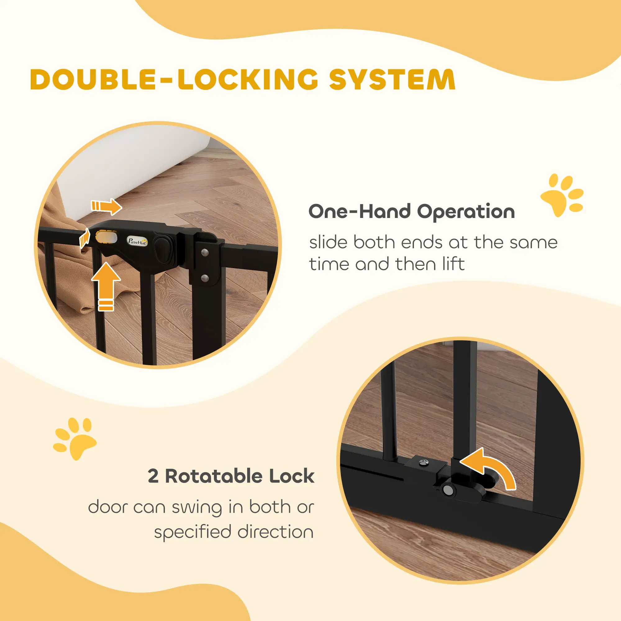 Pet Gate with Door, 30 Inch Tall, Includes Extensions Kit, Black - Image 6