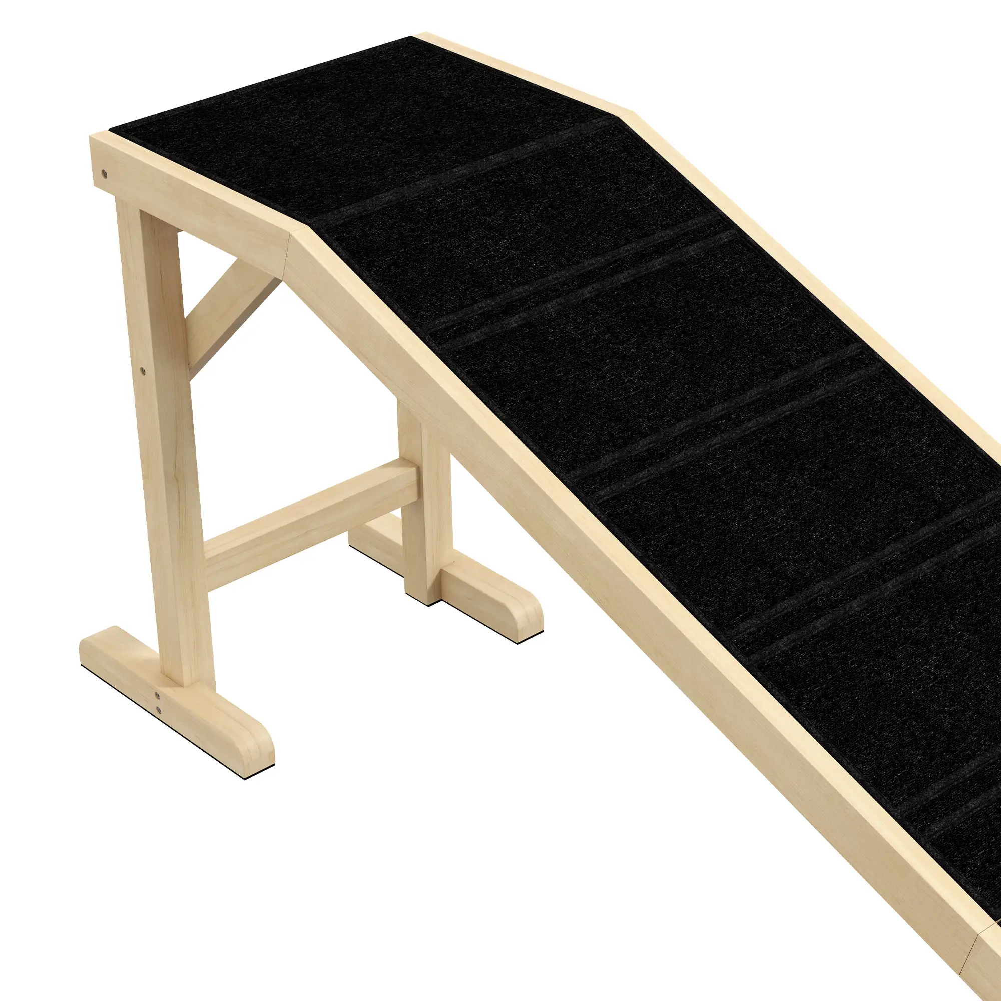 Pet Ramp Bed Steps, Non-Slip Carpet, 74"L x 16"W x 25"H, Natural - Image 9