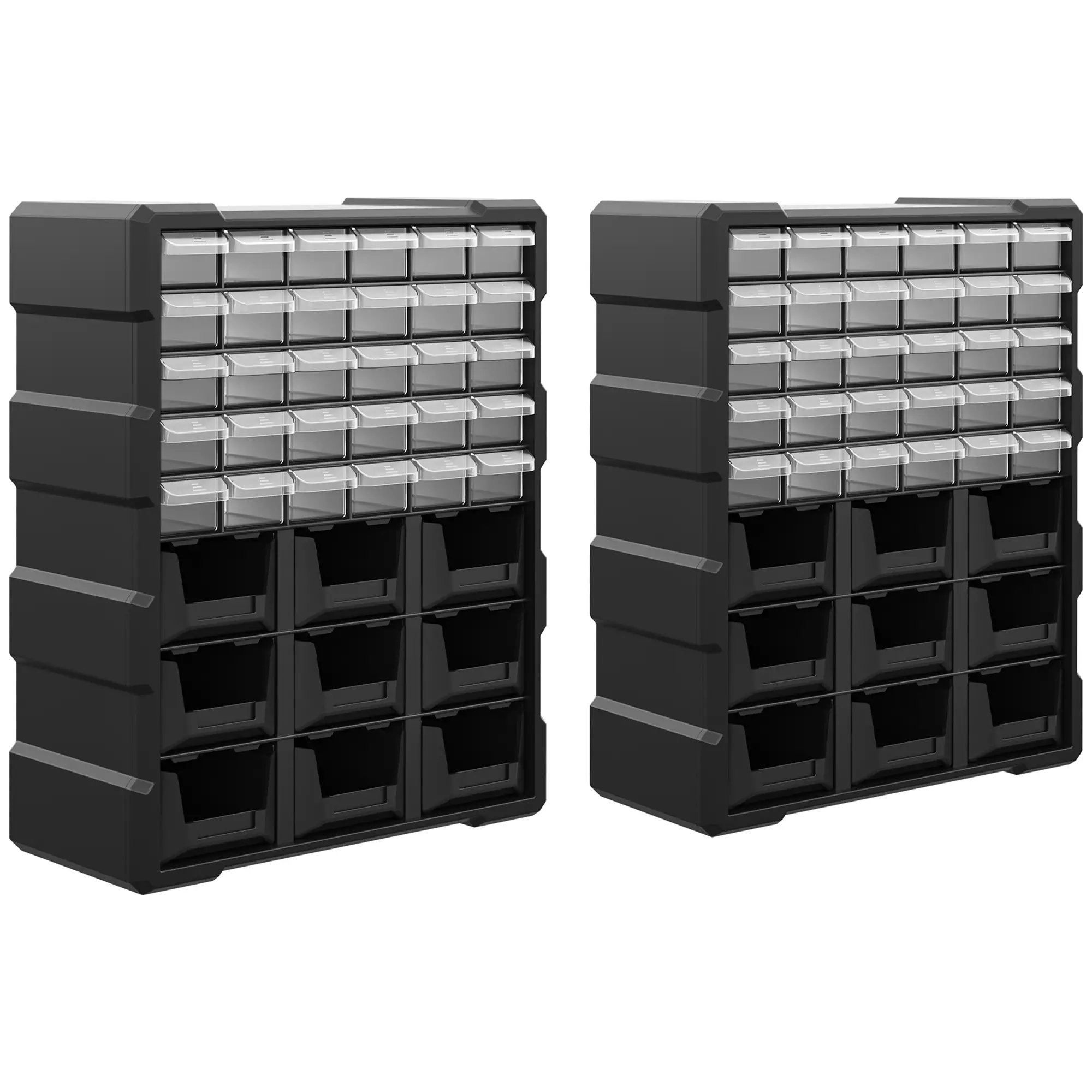 Plastic 39 Drawer Parts Organizer, Wall Mount Storage Cabinet, 2, Black - Image 11