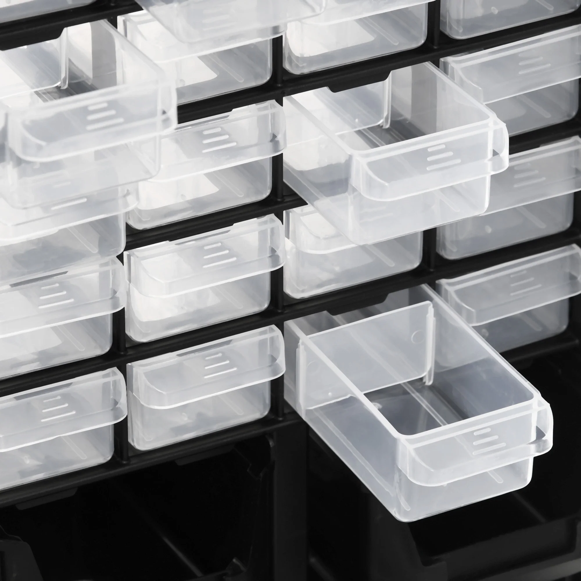 Plastic 39 Drawer Parts Organizer, Wall Mount Storage Cabinet, Black - Image 9