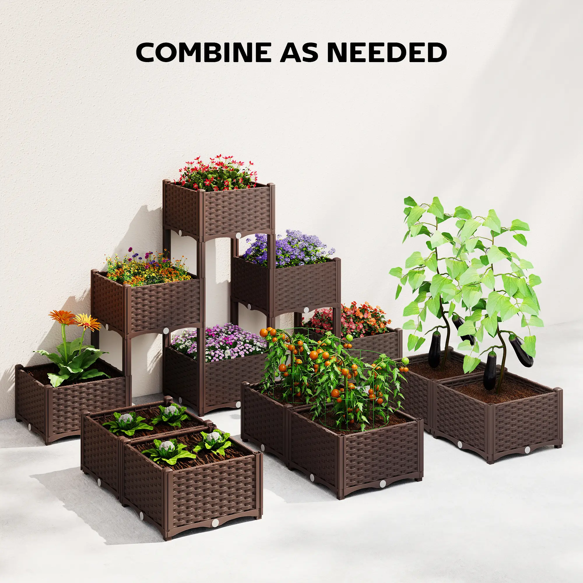 Plastic Raised Garden Bed With Legs, Self Watering Elevated Planter Box - Image 4
