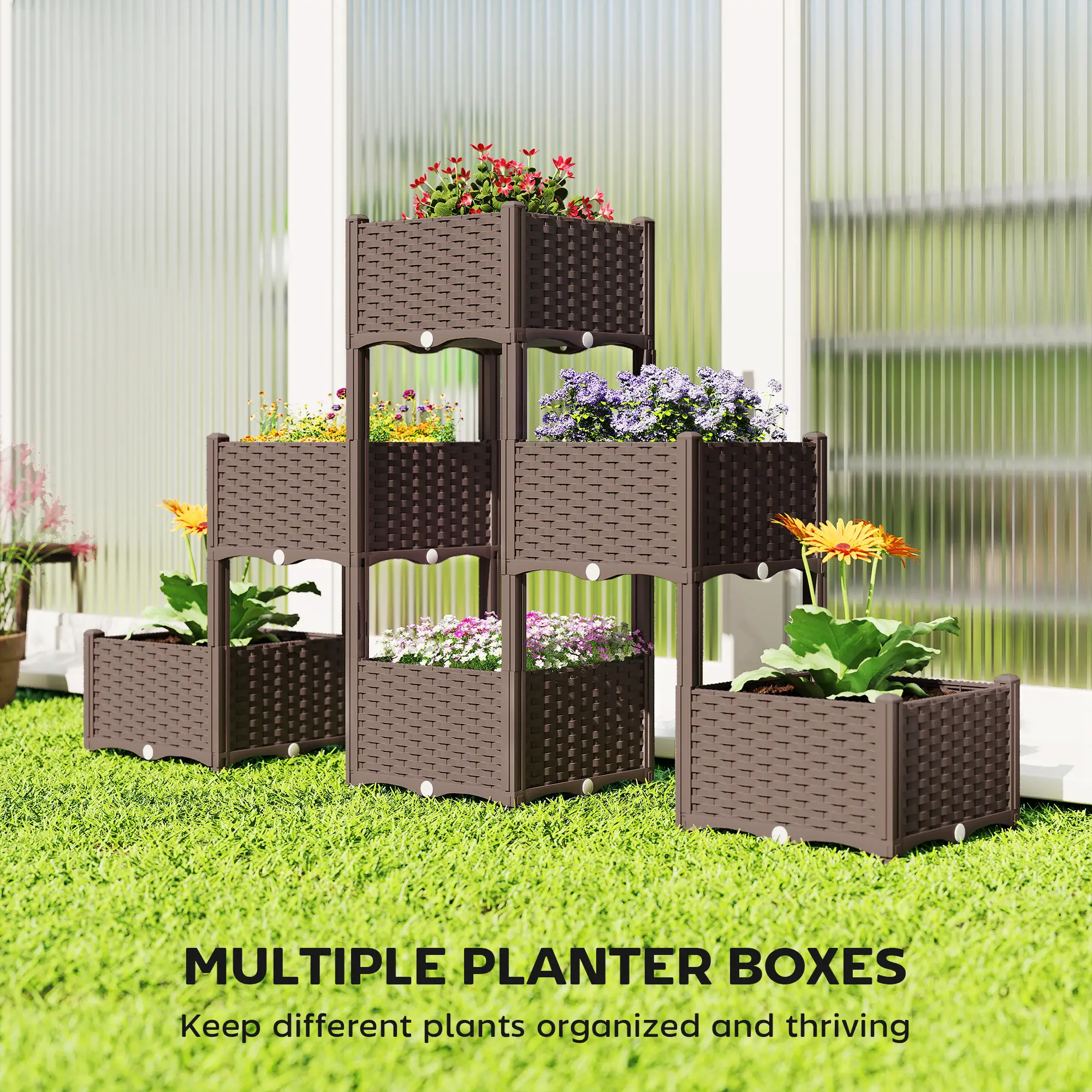 Plastic Raised Garden Bed With Legs, Self Watering Elevated Planter Box - Image 5