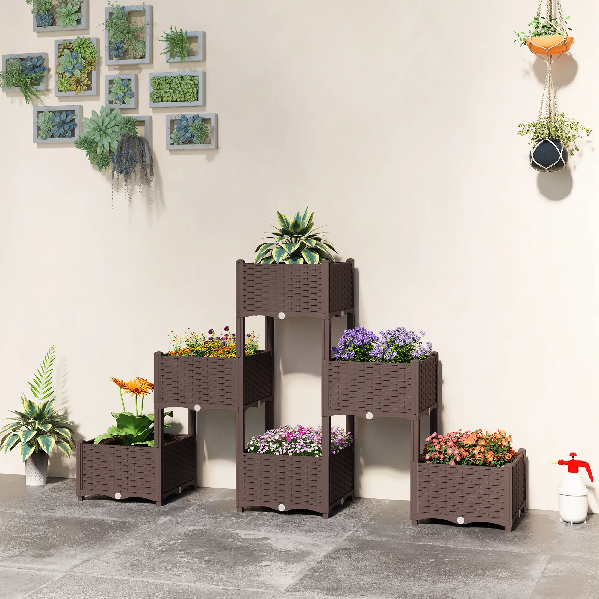 Plastic Raised Garden Bed With Legs, Self Watering Elevated Planter Box - Image 8