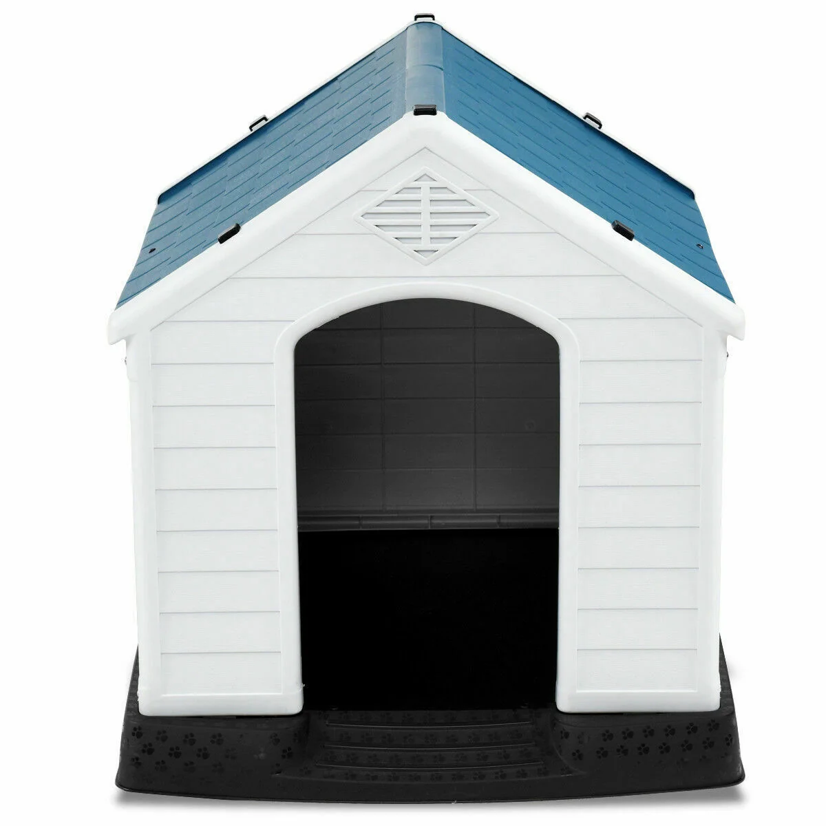 Plastic Waterproof Ventilated Pet Puppy House, Blue - Image 5
