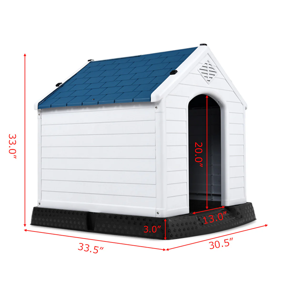 Plastic Waterproof Ventilated Pet Puppy House, Blue - Image 6