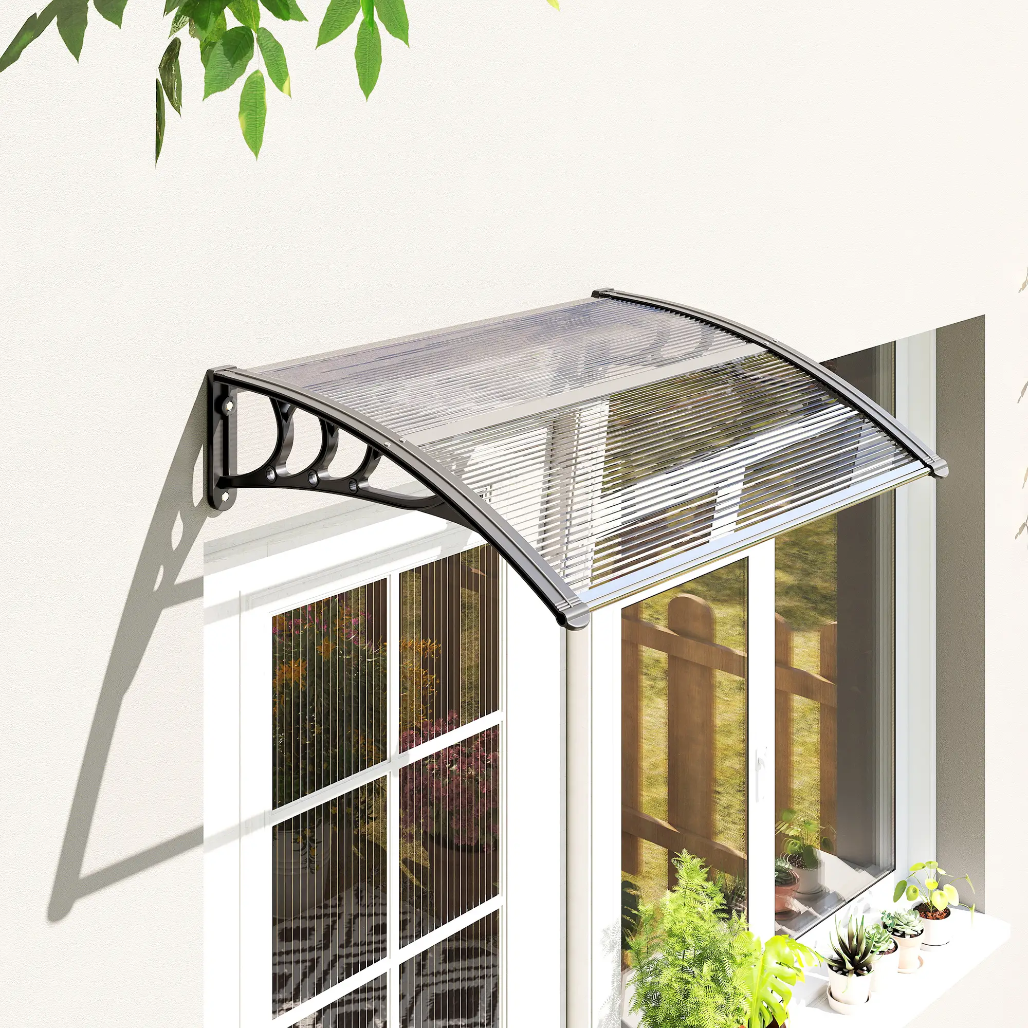 Polycarbonate Window Awning Canopy, 30" x 50", White - Image 2