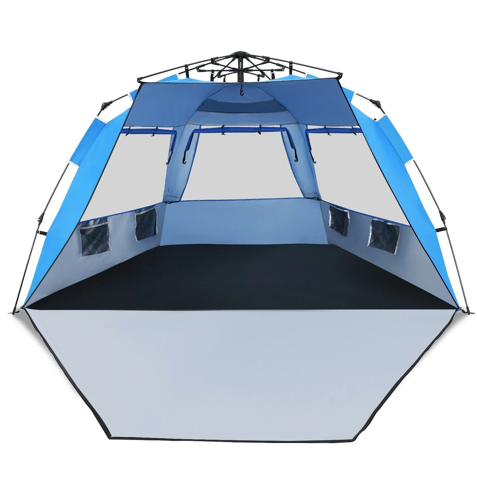 Pop Up Beach Tent, UPF 50+, Portable Sun Shelter, 3-4 Person, Blue