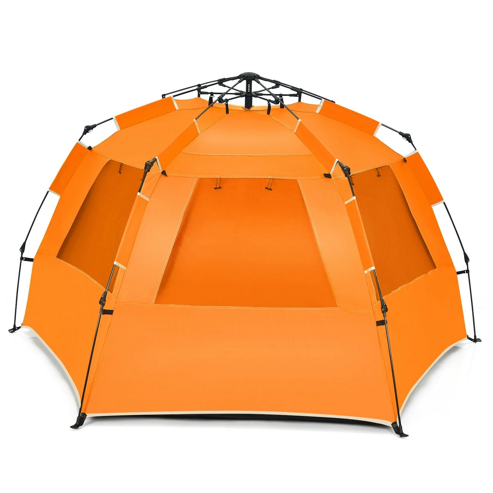 Pop Up Beach Tent, UPF 50+, Portable Sun Shelter, 3-4 Person, Orange - Image 7