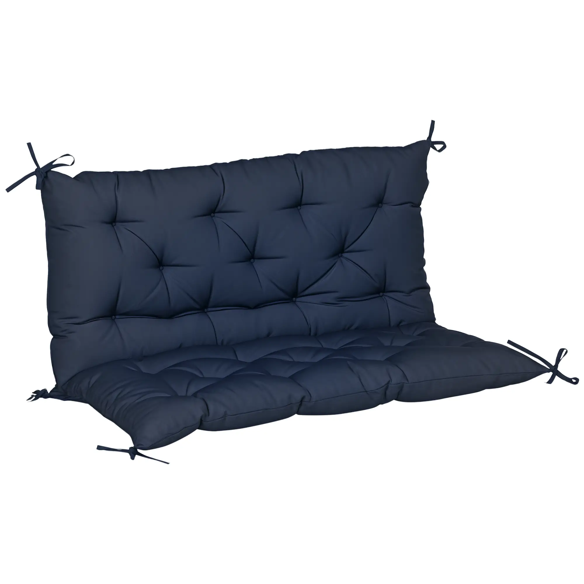 Porch Swing Cushion, Garden Bench Cushion with Backrest, Non-Slip 2-Seater, 39.4" x 38.6", Dark Blue