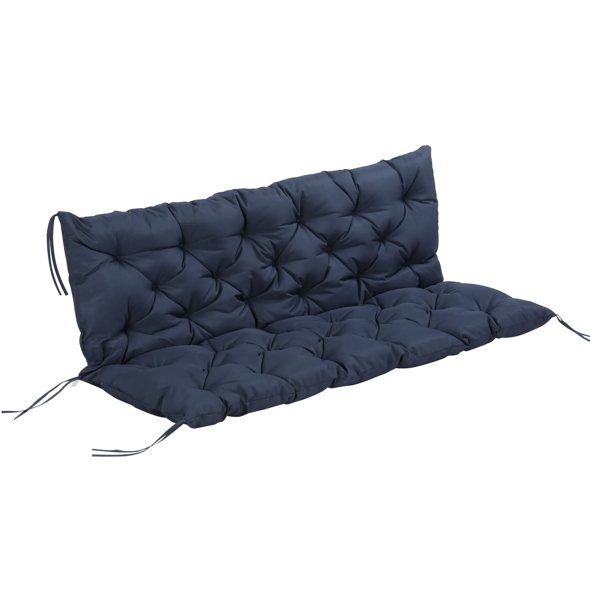 Porch Swing Cushion, Garden Bench Cushion with Backrest, Non-Slip 3-Seater, 59.1" x 38.6", Dark Blue