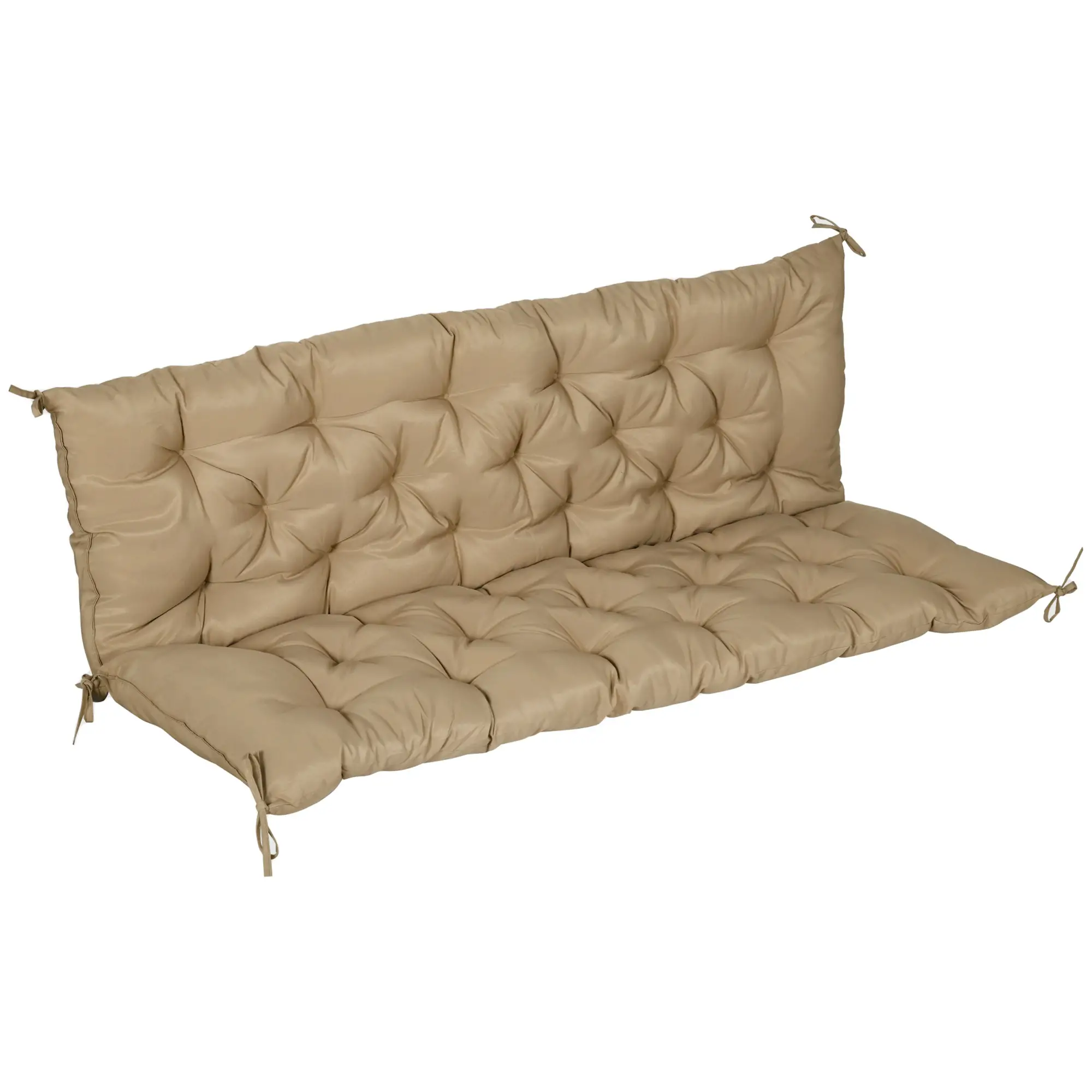 Porch Swing Cushion, Garden Bench Cushion with Backrest, Non-Slip 3-Seater, 59.1" x 38.6", Khaki - Image 11