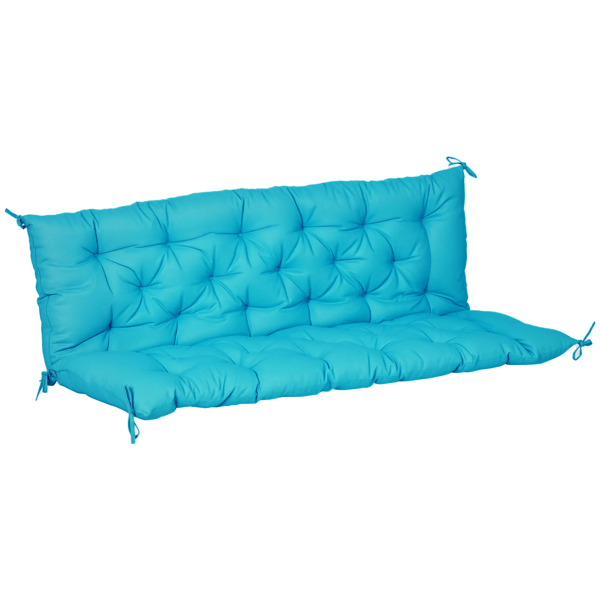 Porch Swing Cushion, Garden Bench Cushion with Backrest, Non-Slip 3-Seater, 59.1" x 38.6", Turquoise