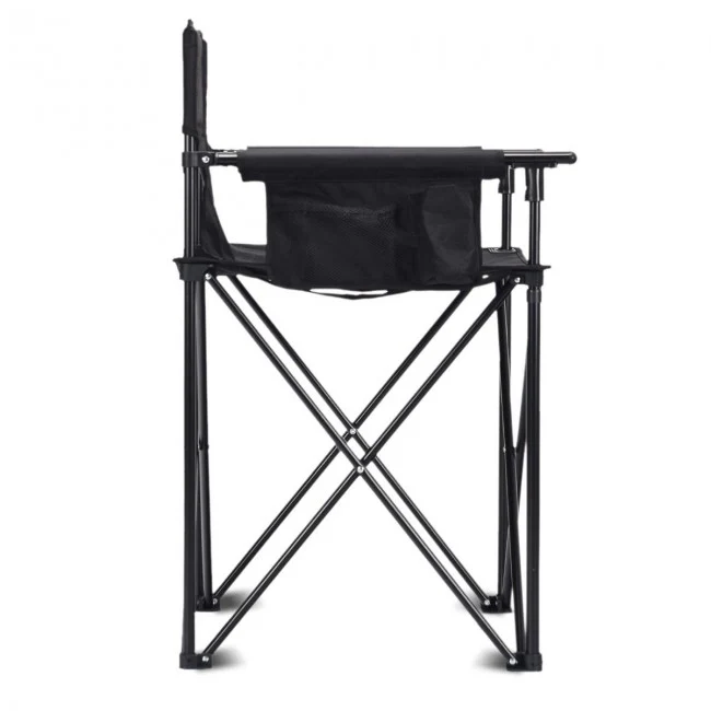Portable 38 Inch Oversized Folding Chair, Black - Image 5
