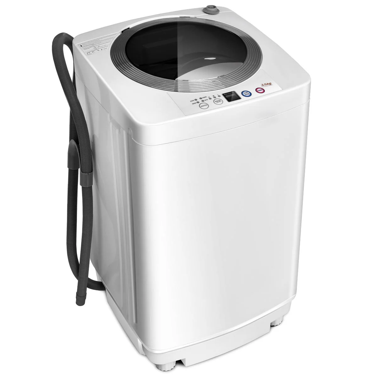 Portable 7.7 lbs Automatic Laundry Washer With Drain Pump, White