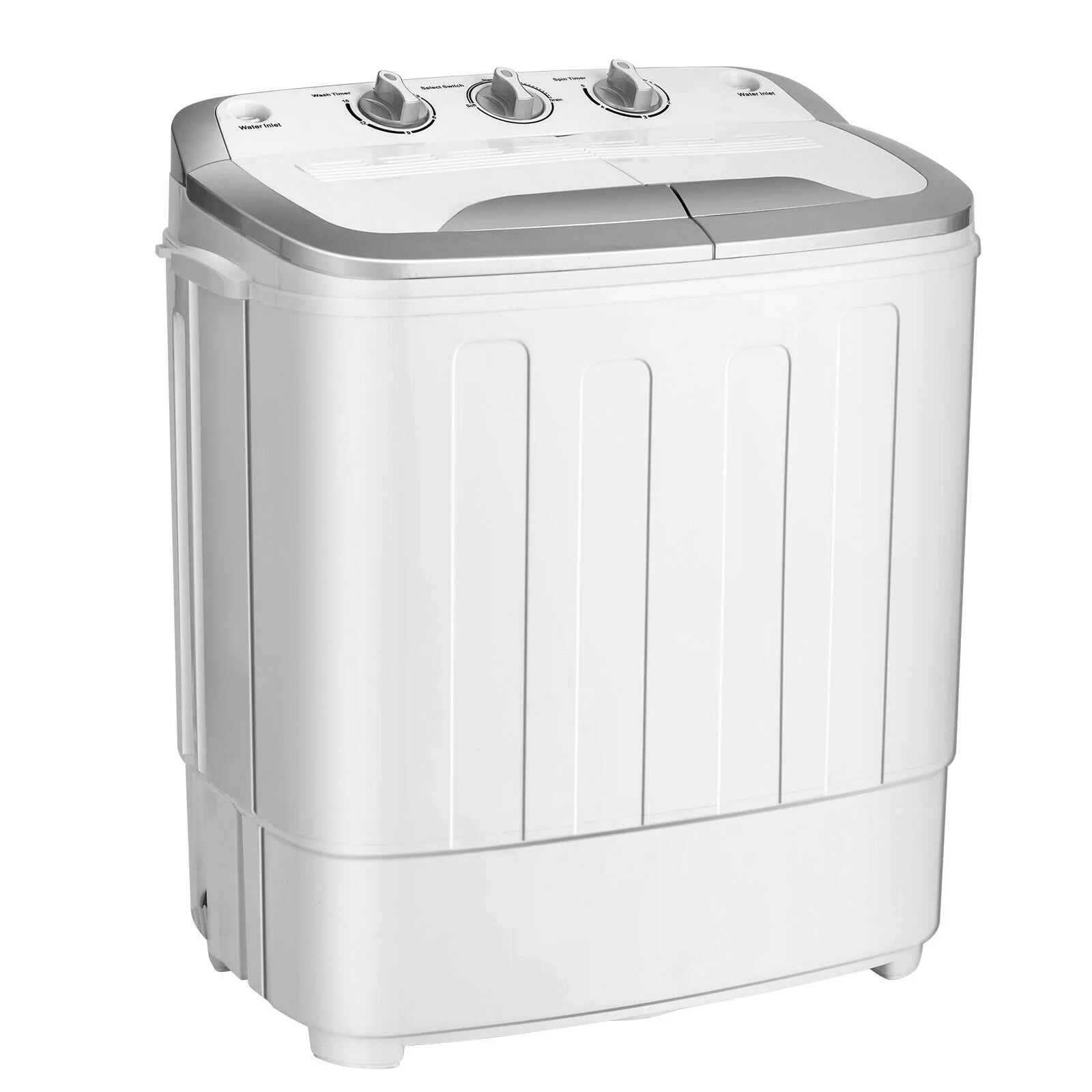Portable 8 lbs Mini Twin Tub Spinner Washing Machine, Gray - Image 5