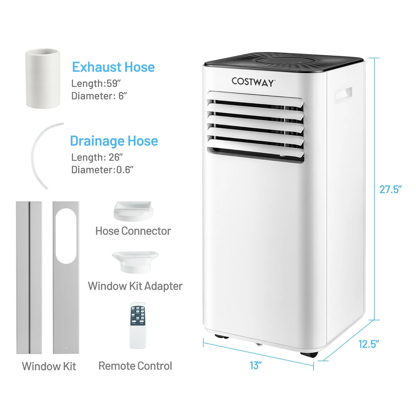 Portable Air Conditioner, 10000 BTU, White - Image 5
