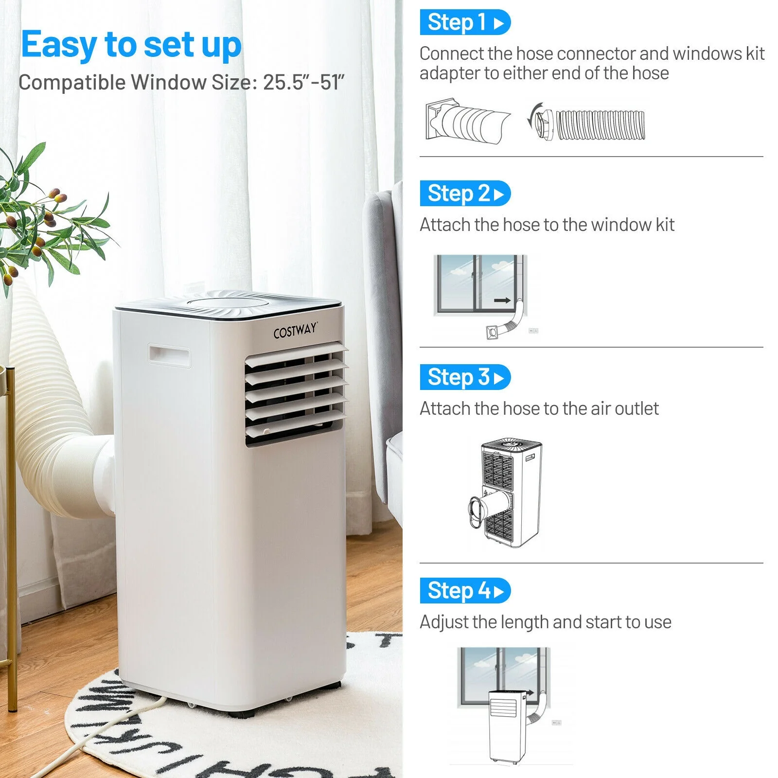 Portable Air Conditioner, 10000 BTU, White - Image 9