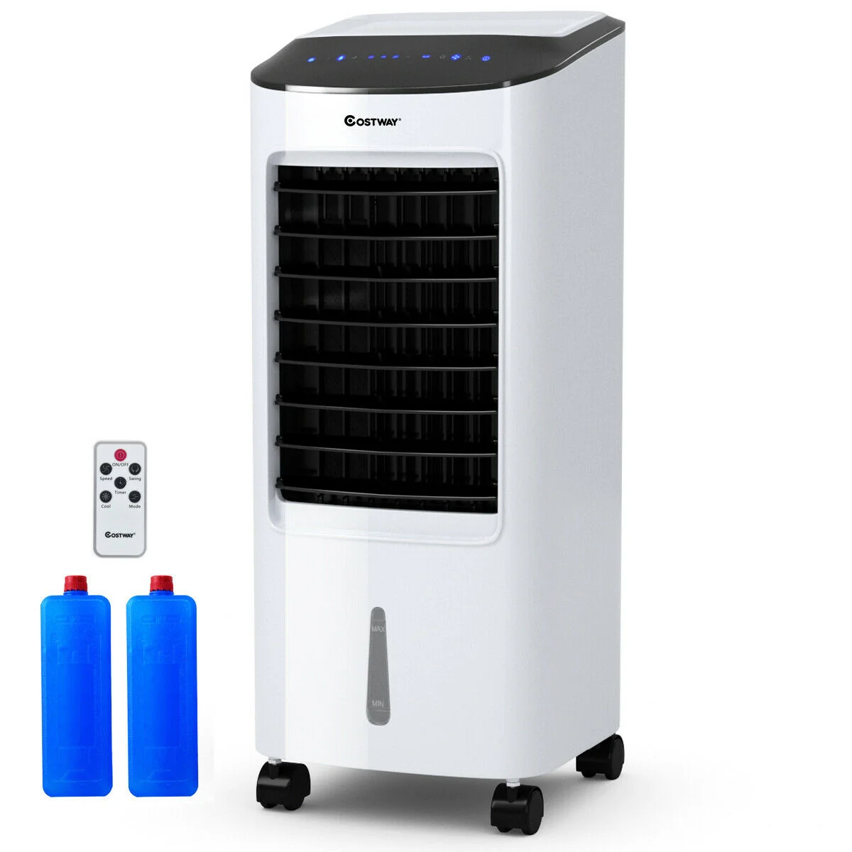 Portable Air Cooler Fan Humidifier, Remote Control, White, Black - Image 4