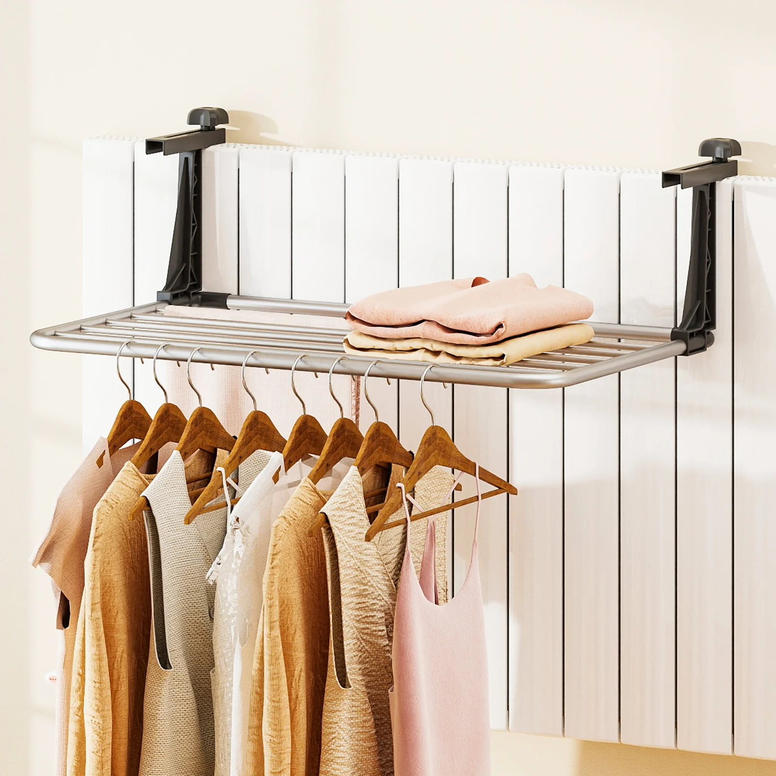 Portable Aluminum Clothes and Towel Drying Rack - Image 2