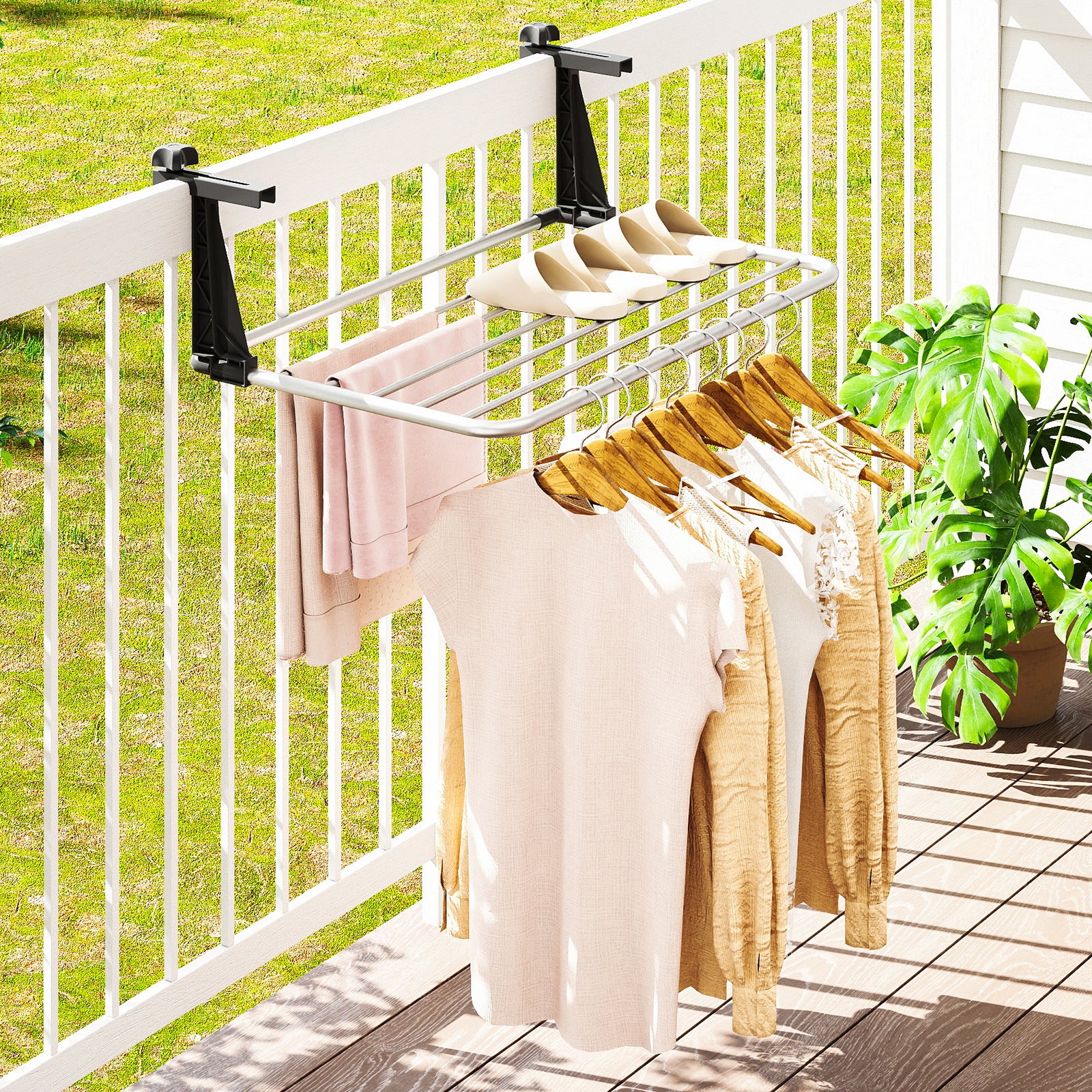 Portable Aluminum Clothes and Towel Drying Rack - Image 3