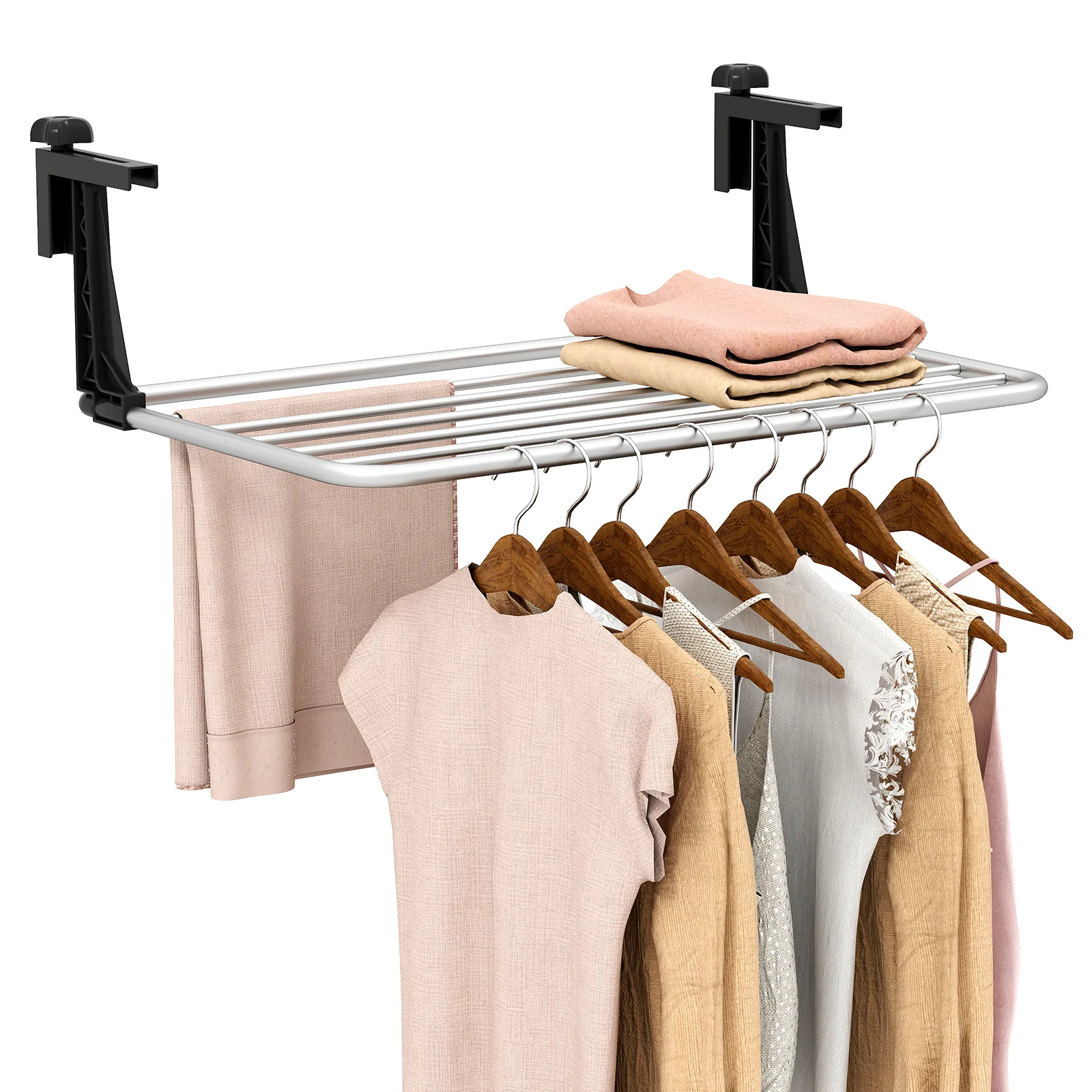 Portable Aluminum Clothes and Towel Drying Rack - Image 4