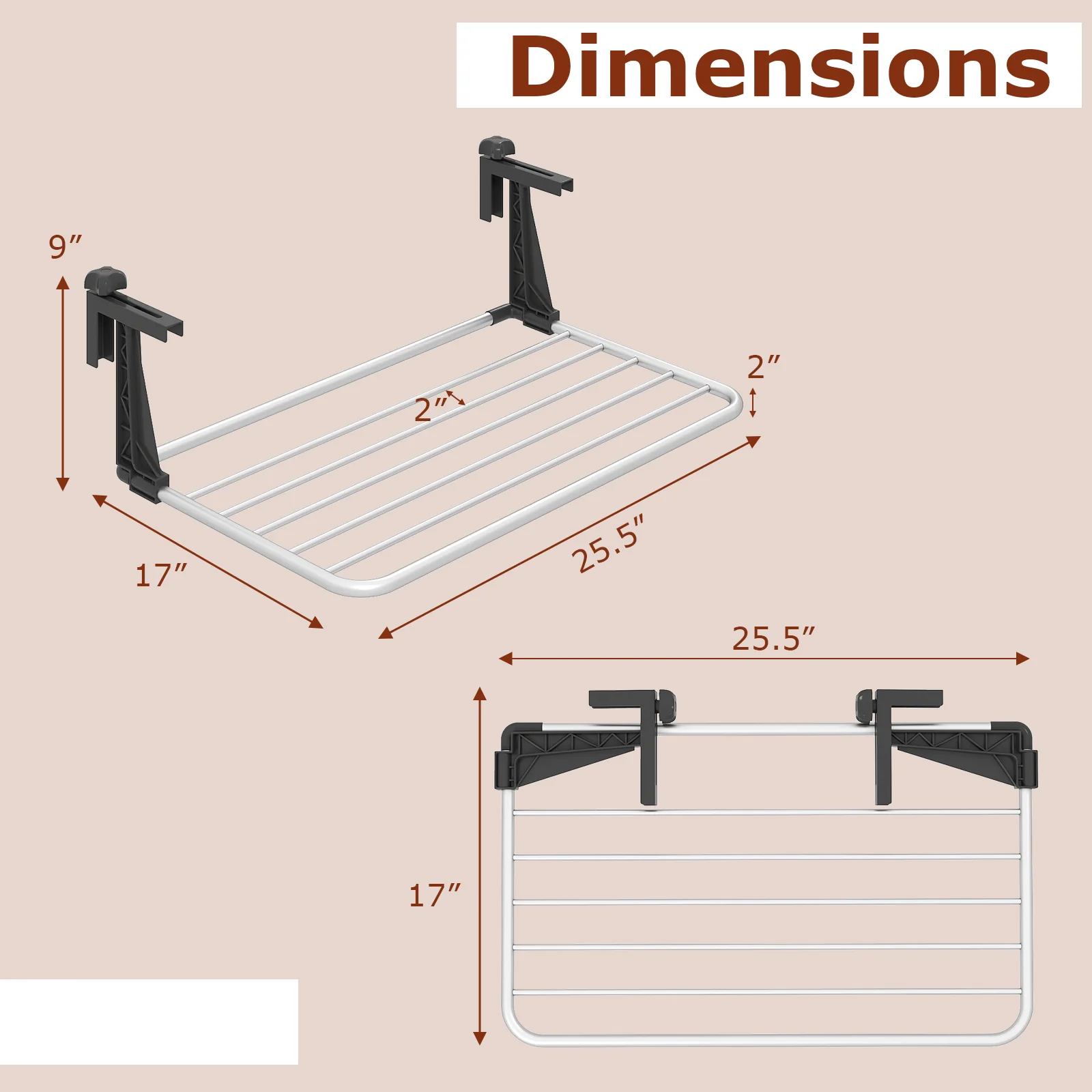 Portable Aluminum Clothes and Towel Drying Rack - Image 6