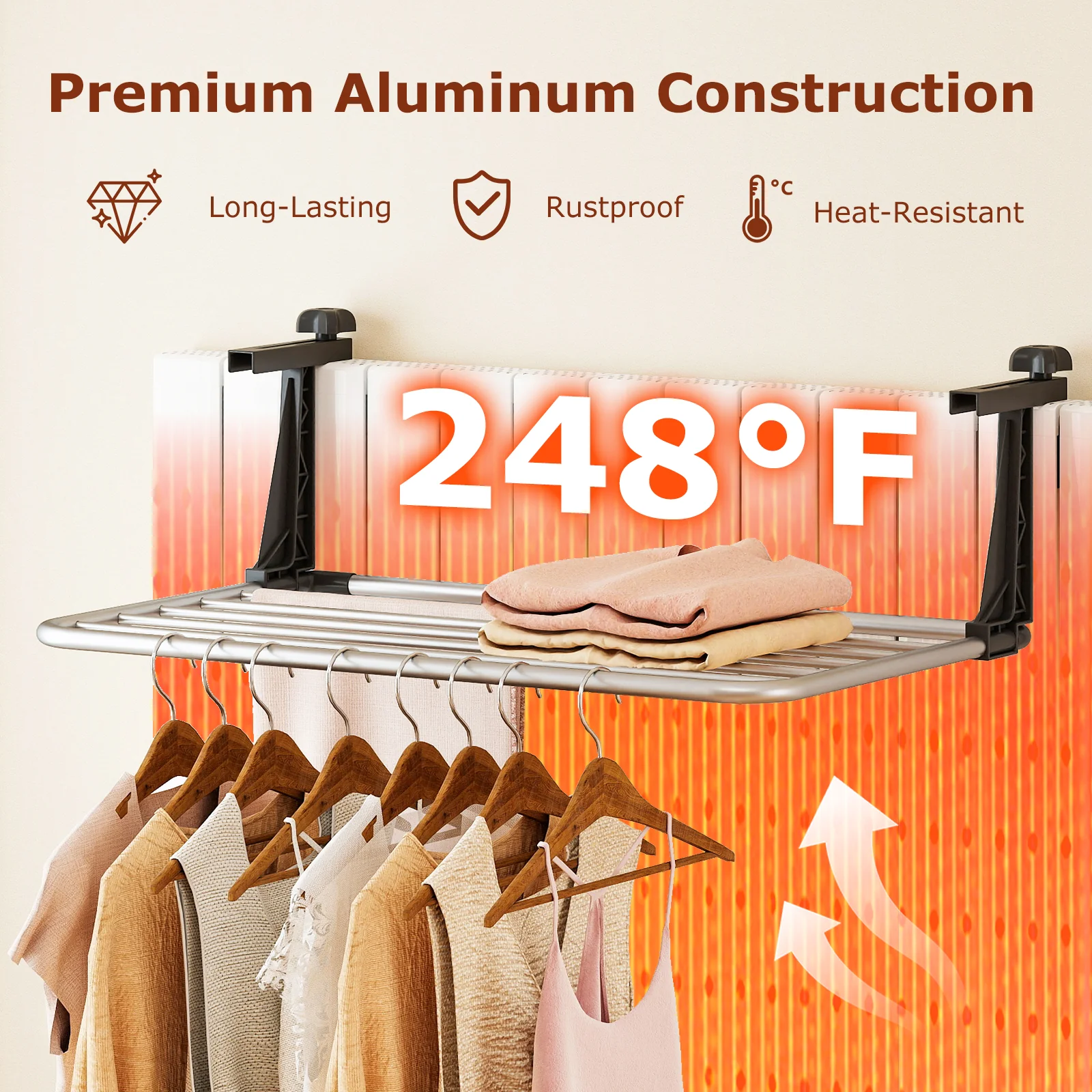 Portable Aluminum Clothes and Towel Drying Rack - Image 7