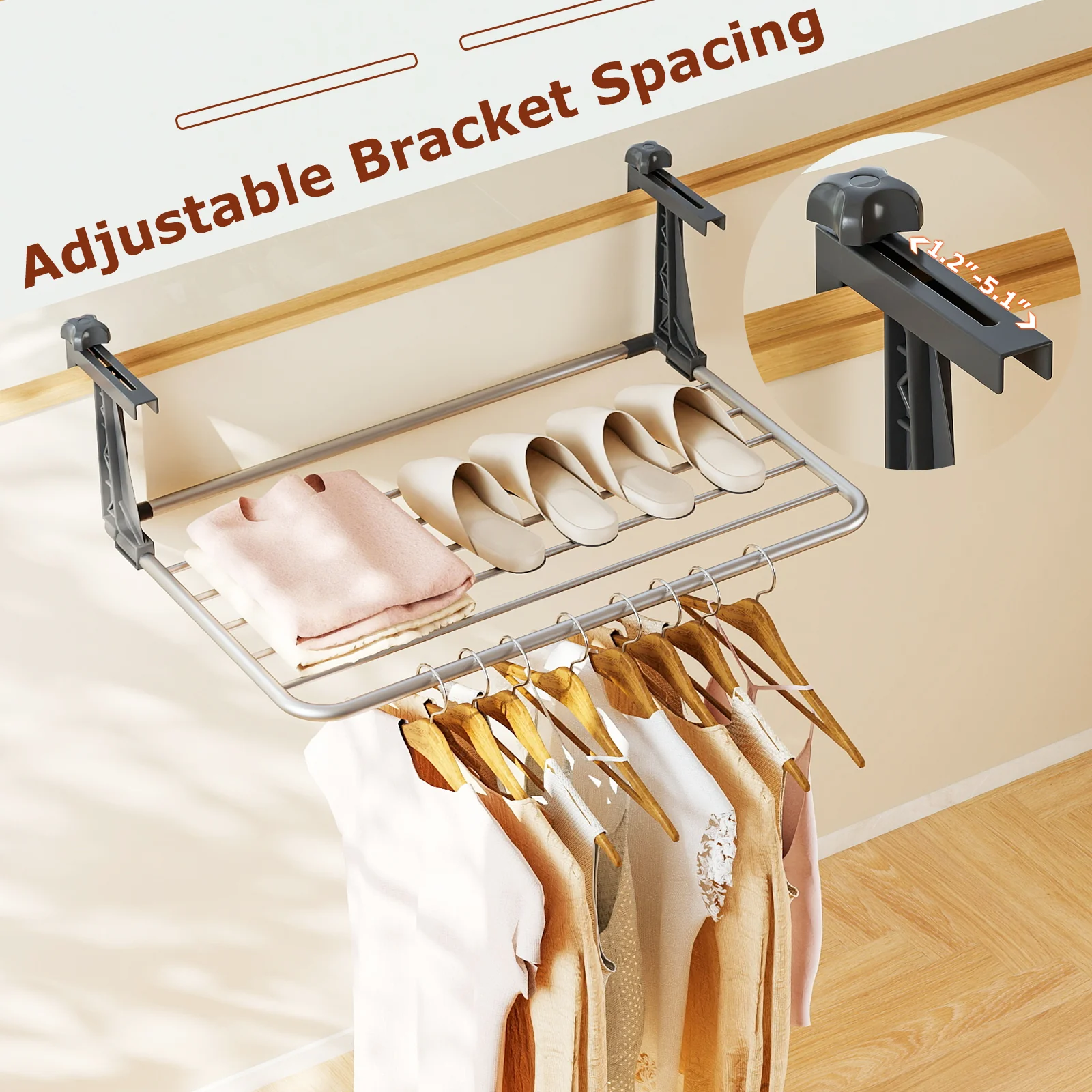 Portable Aluminum Clothes and Towel Drying Rack - Image 8