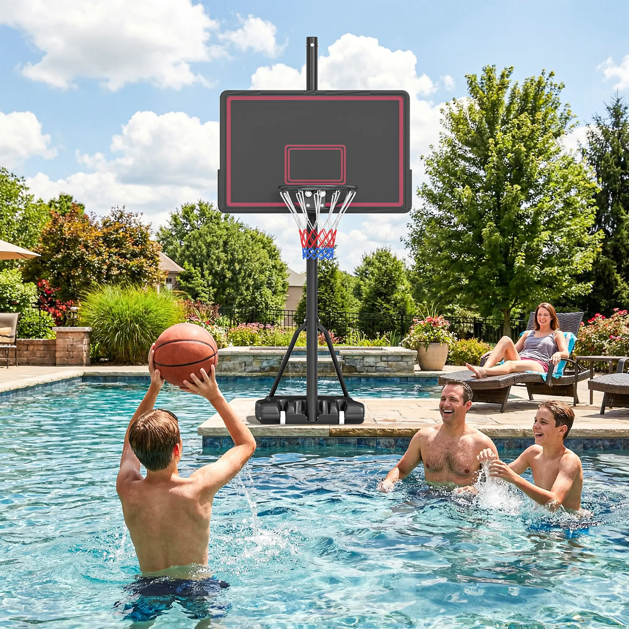 Portable Basketball Hoop, 4.4-10ft Adjustable Height With Wheels - Image 10