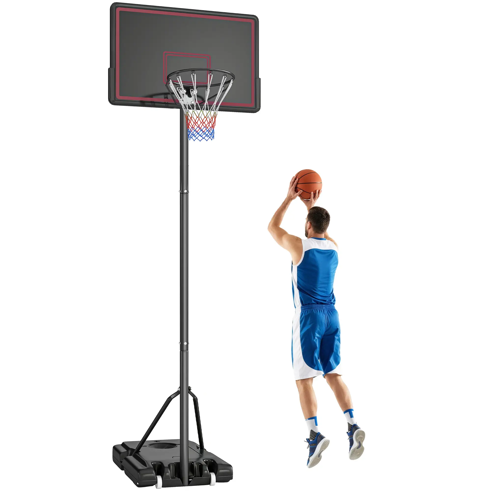 Portable Basketball Hoop, 4.4-10ft Adjustable Height With Wheels - Image 11