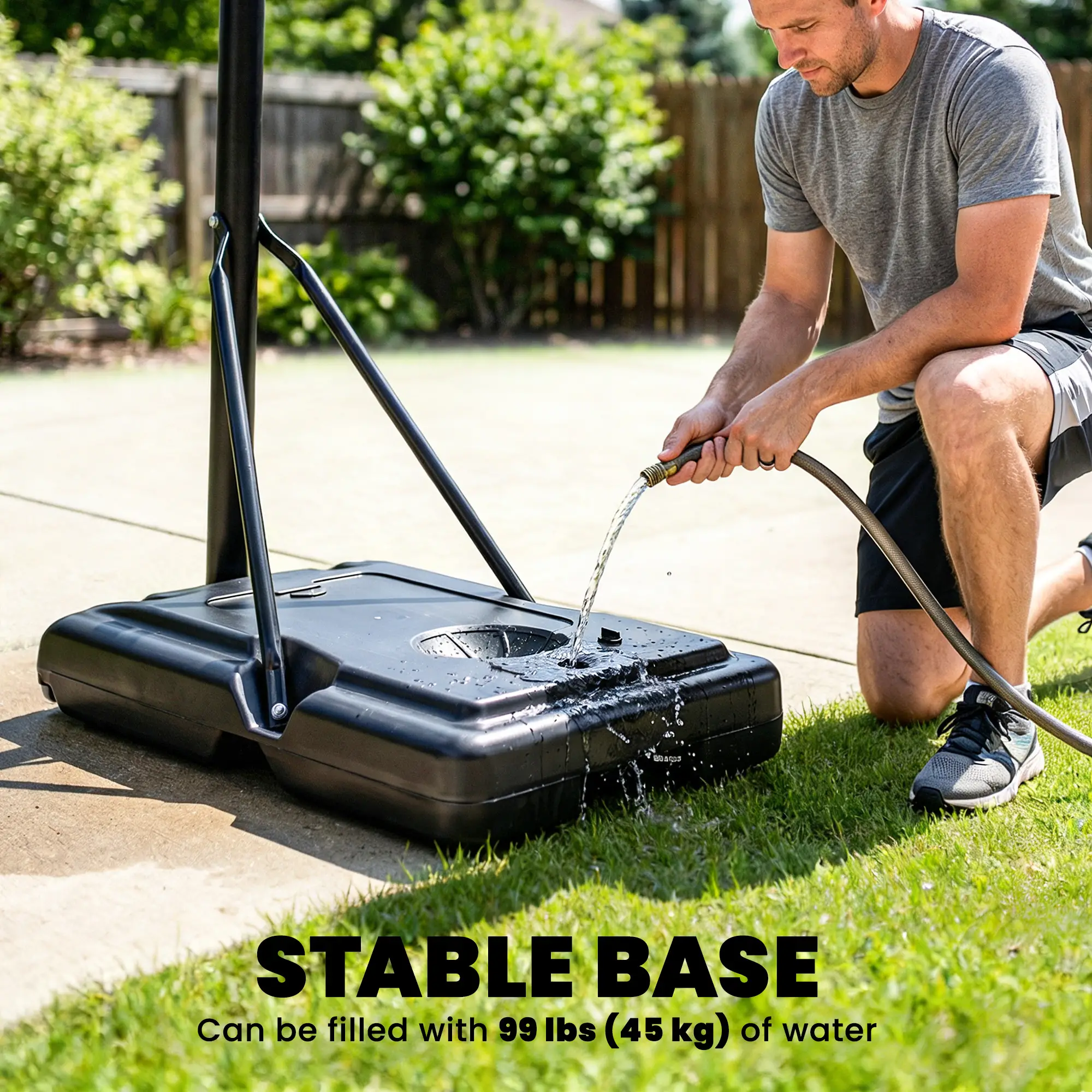 Portable Basketball Hoop, 4.4-10ft Adjustable Height With Wheels - Image 5