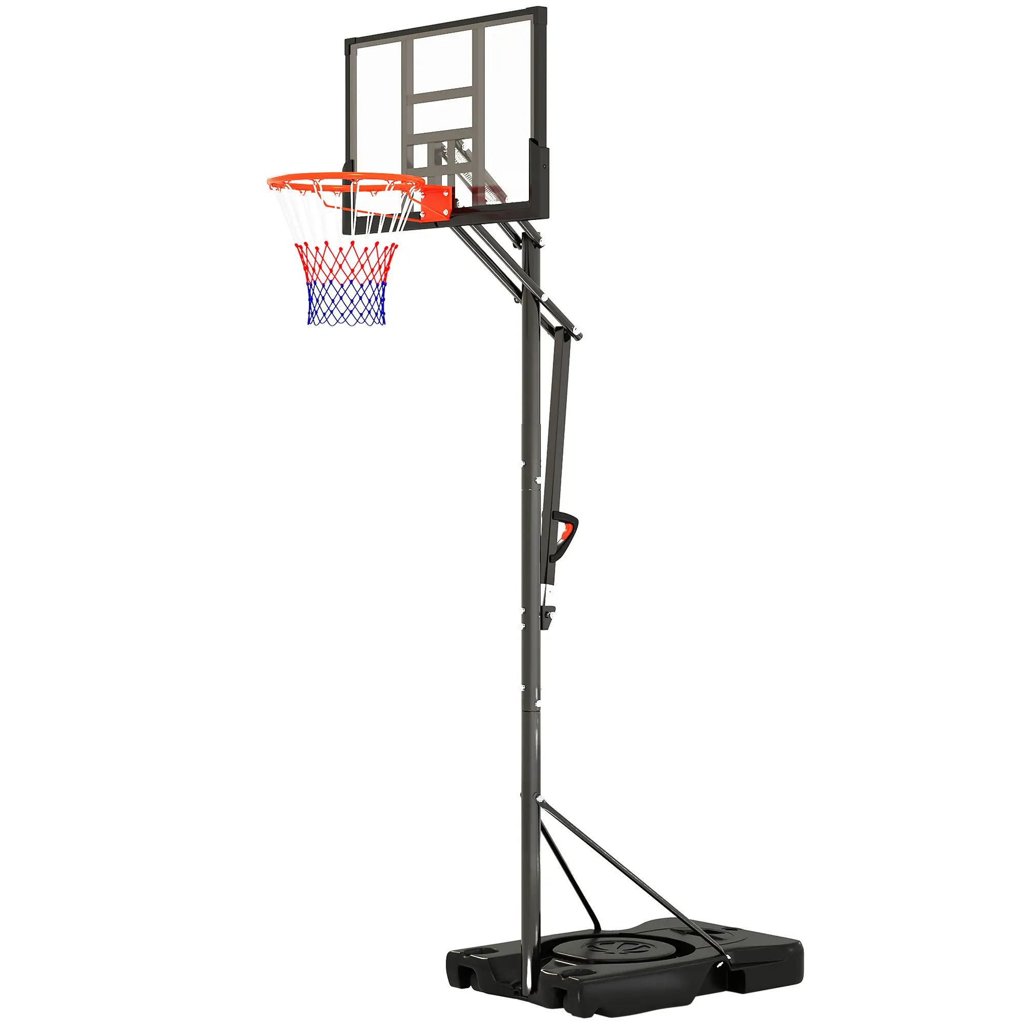 Portable Basketball Hoop, 4.4-10ft with Wheels and 44.5" Backboard, for Teenagers Youth Adults