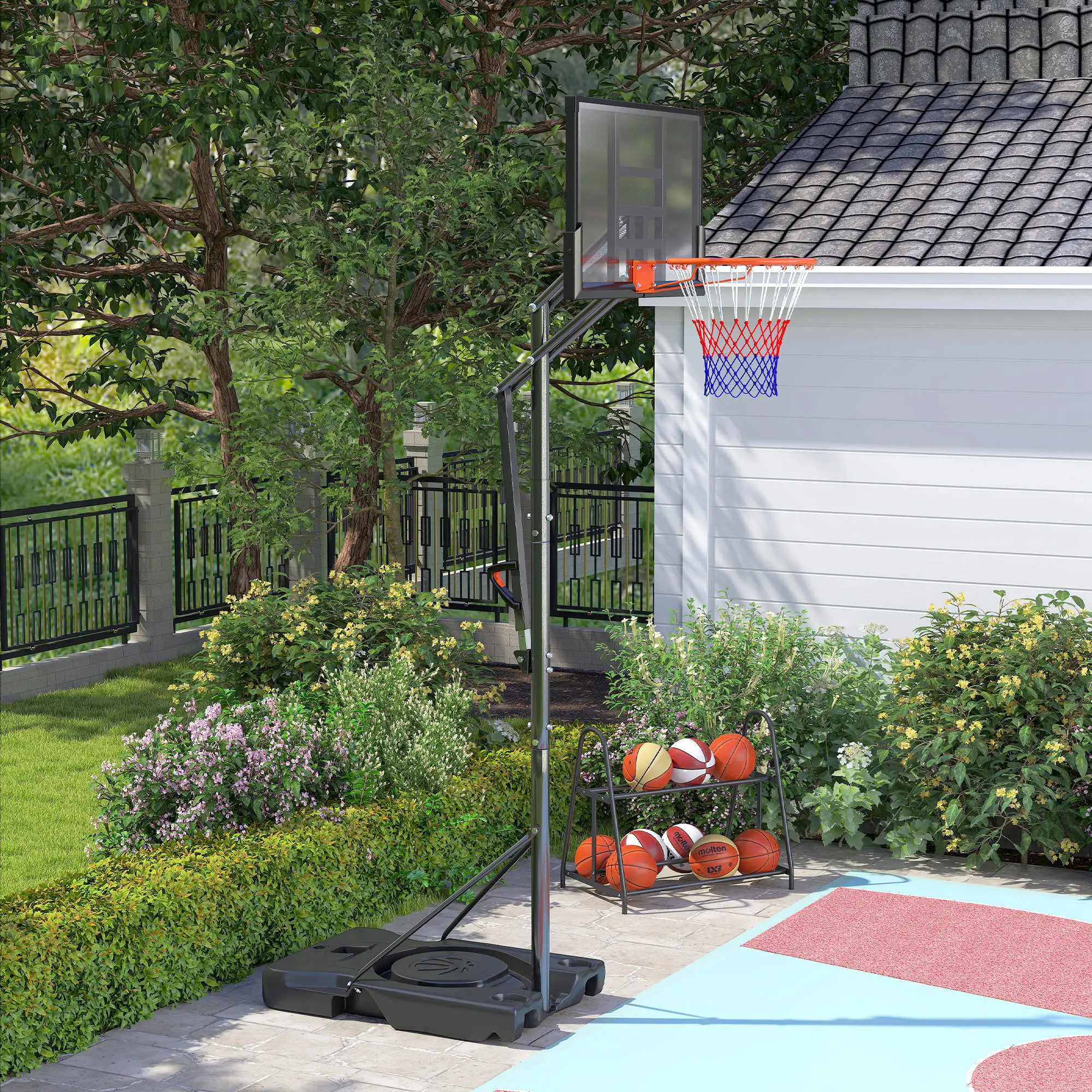 Portable Basketball Hoop, 4.4-10ft with Wheels and 44.5" Backboard, for Teenagers Youth Adults - Image 10