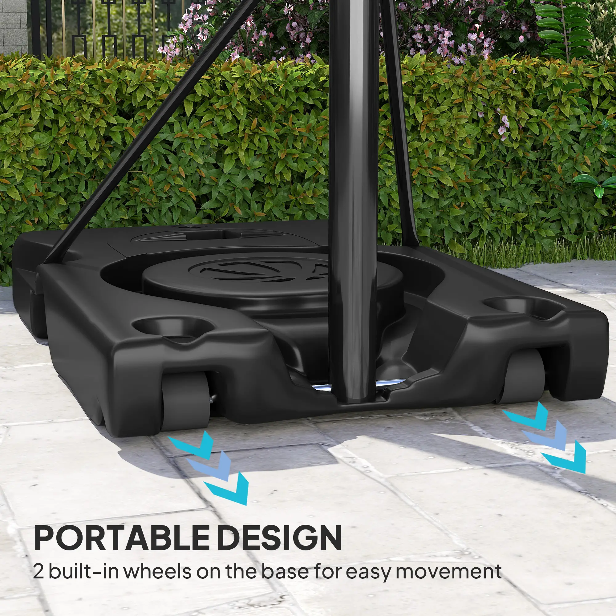 Portable Basketball Hoop, 4.4-10ft with Wheels and 44.5" Backboard, for Teenagers Youth Adults - Image 6