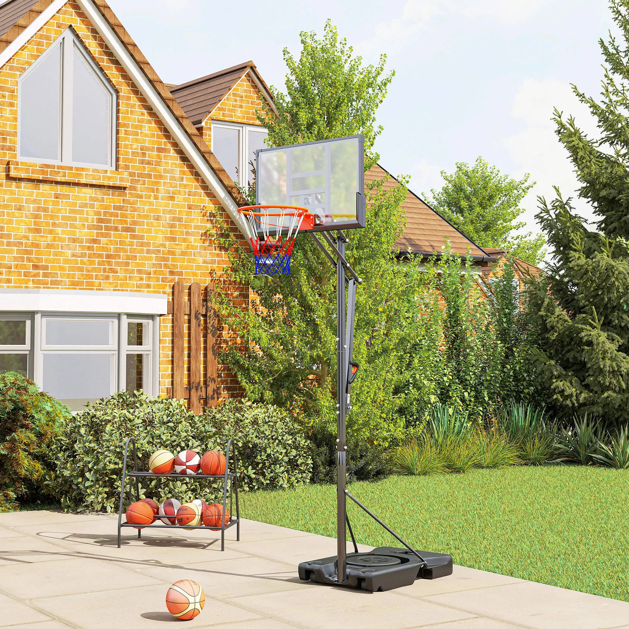 Portable Basketball Hoop, 4.4-10ft with Wheels and 44.5" Backboard, for Teenagers Youth Adults - Image 8